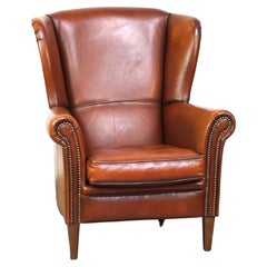 Beautiful classic sheepskin armchair with a beautiful appearance