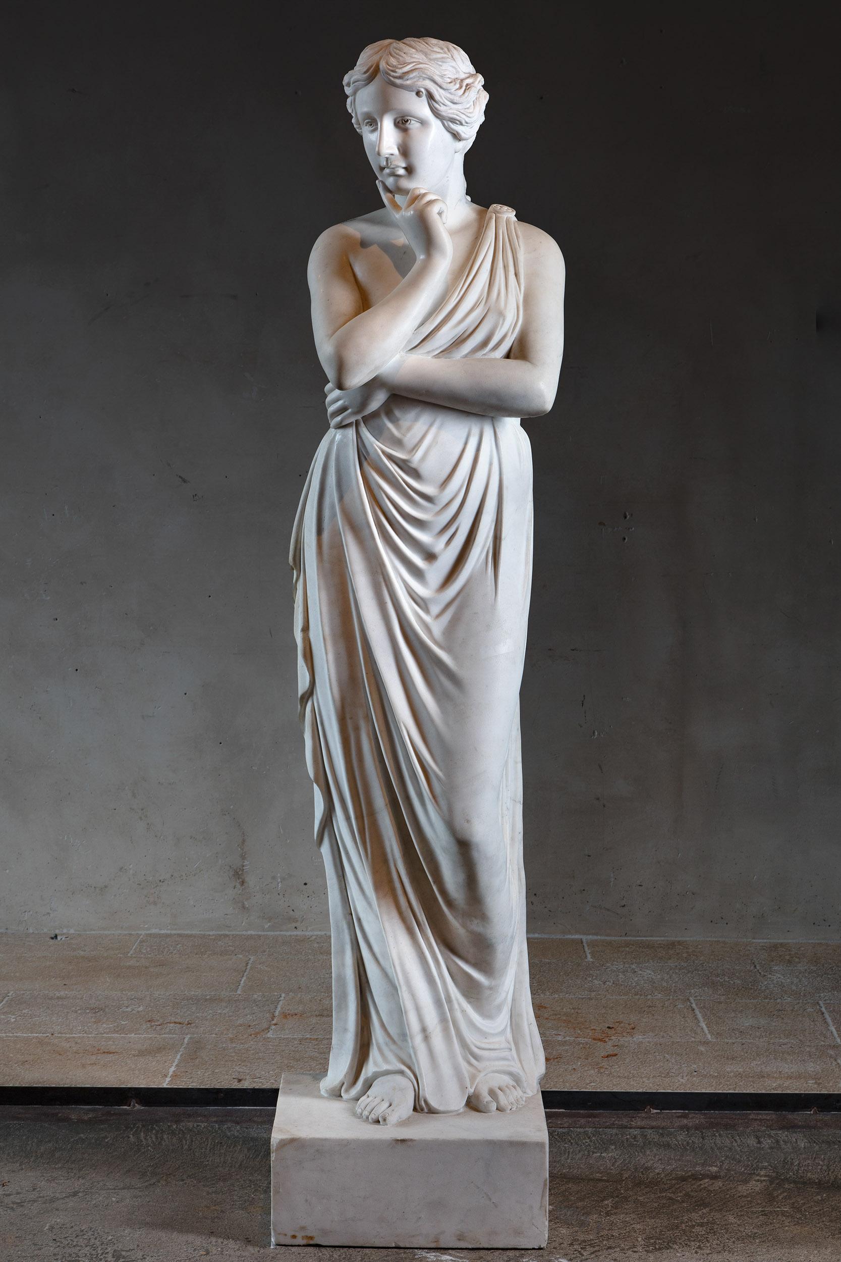 Classical Greek Beautiful Classical Hand Carved Life-Sized Statue of Venus