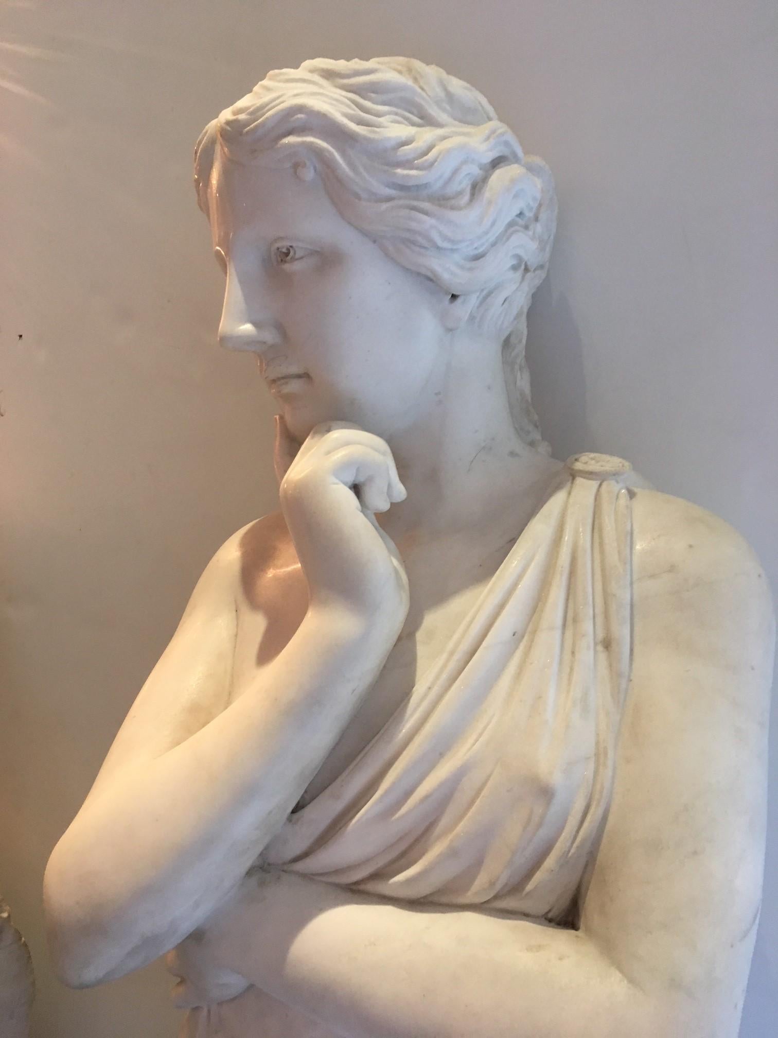 Italian Beautiful Classical Hand-Carved Life-Sized Statue of Venus