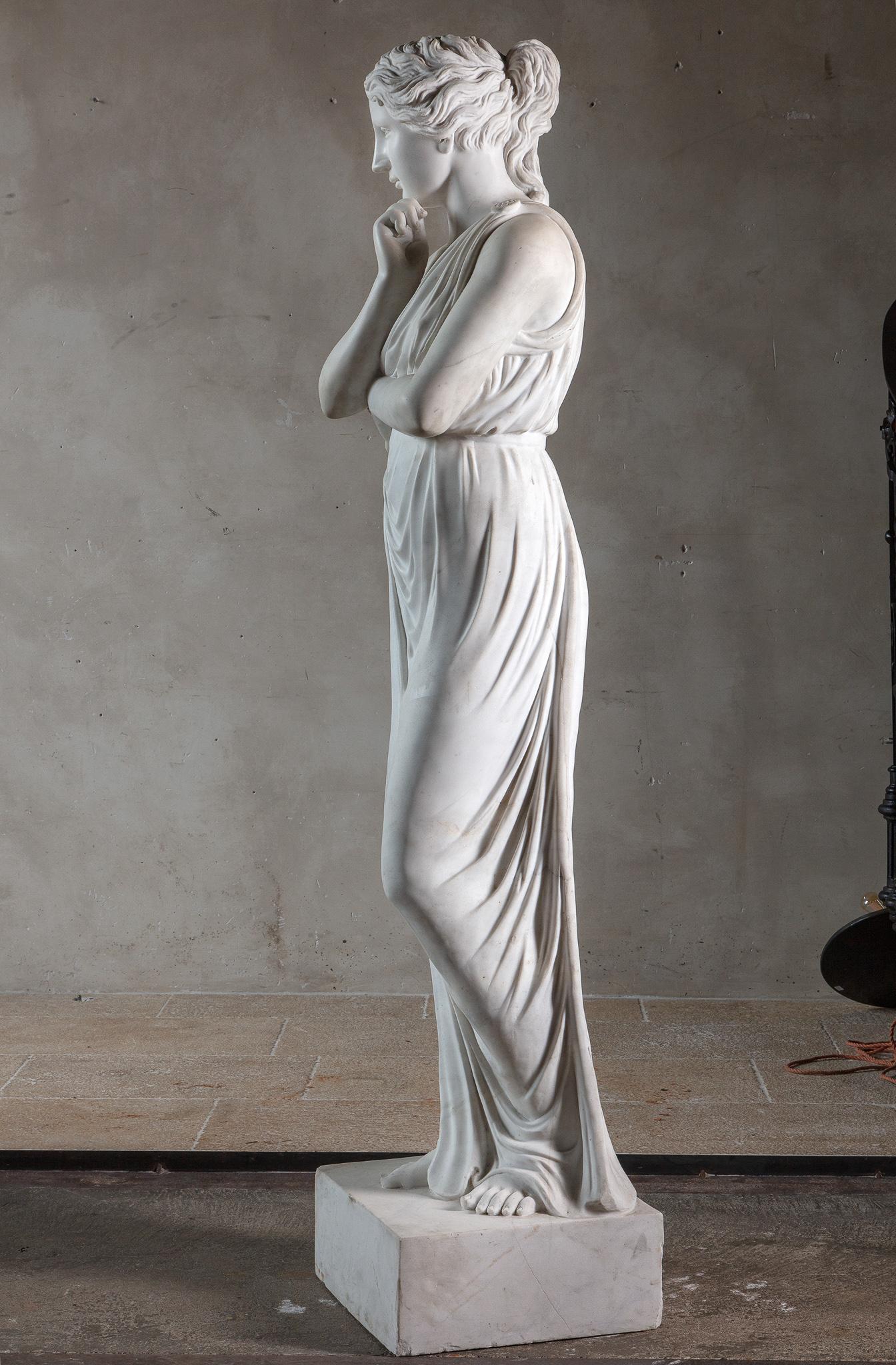 Italian Beautiful Classical Hand Carved Life-Sized Statue of Venus