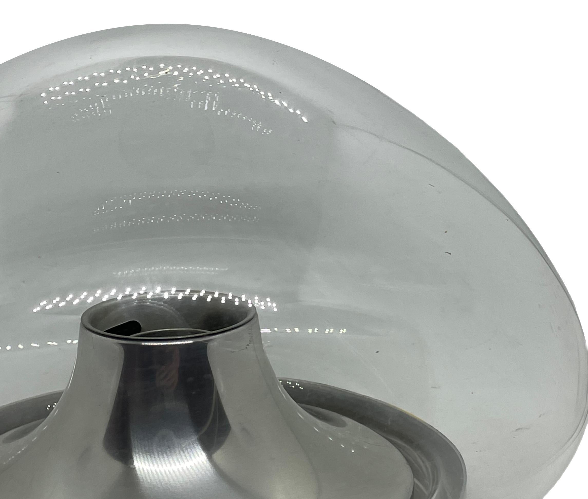Beautiful clear Glass and Aluminum Doria Leuchten Flush Mount In Good Condition For Sale In Nuernberg, DE