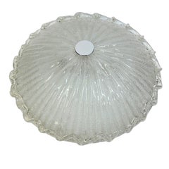 Retro Beautiful Clear Murano Glass Flush Mount Venini Style 1970s, Italy