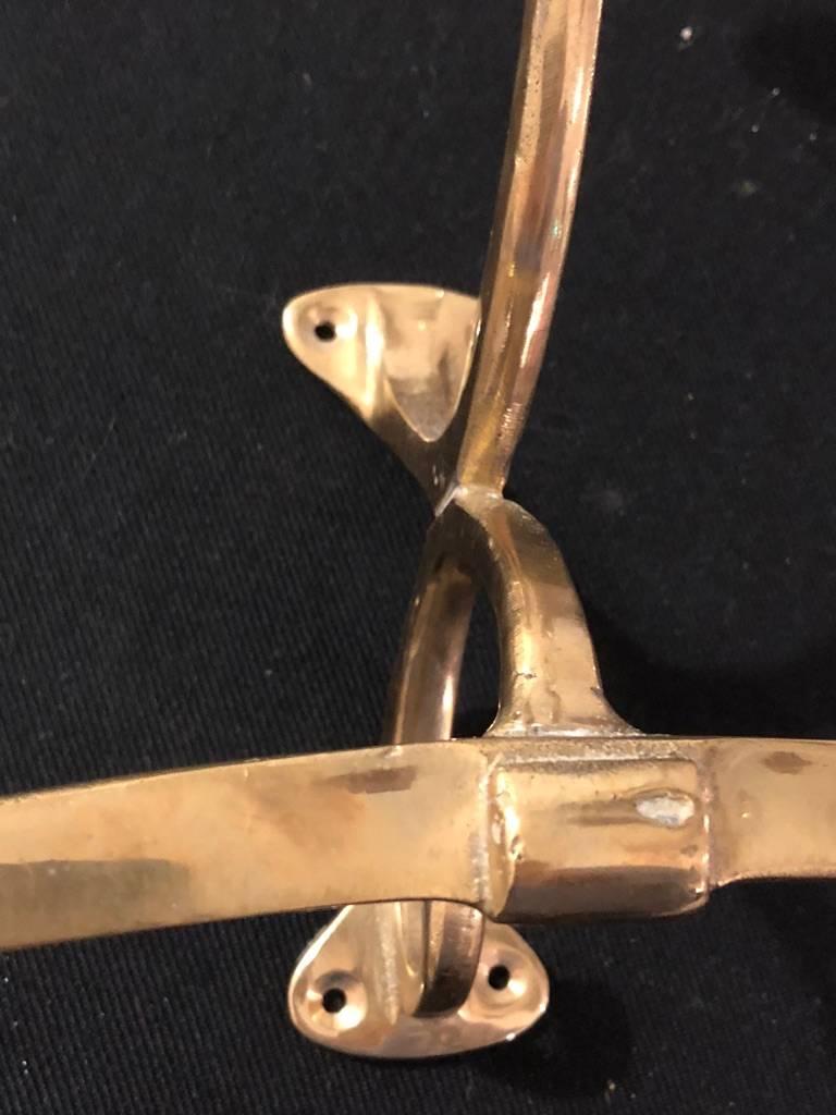 Art Deco Beautiful Coat and Hat Hanger with a Hook in brass