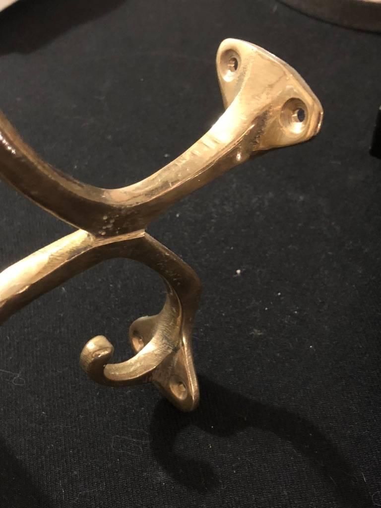 French Beautiful Coat and Hat Hanger with a Hook in brass