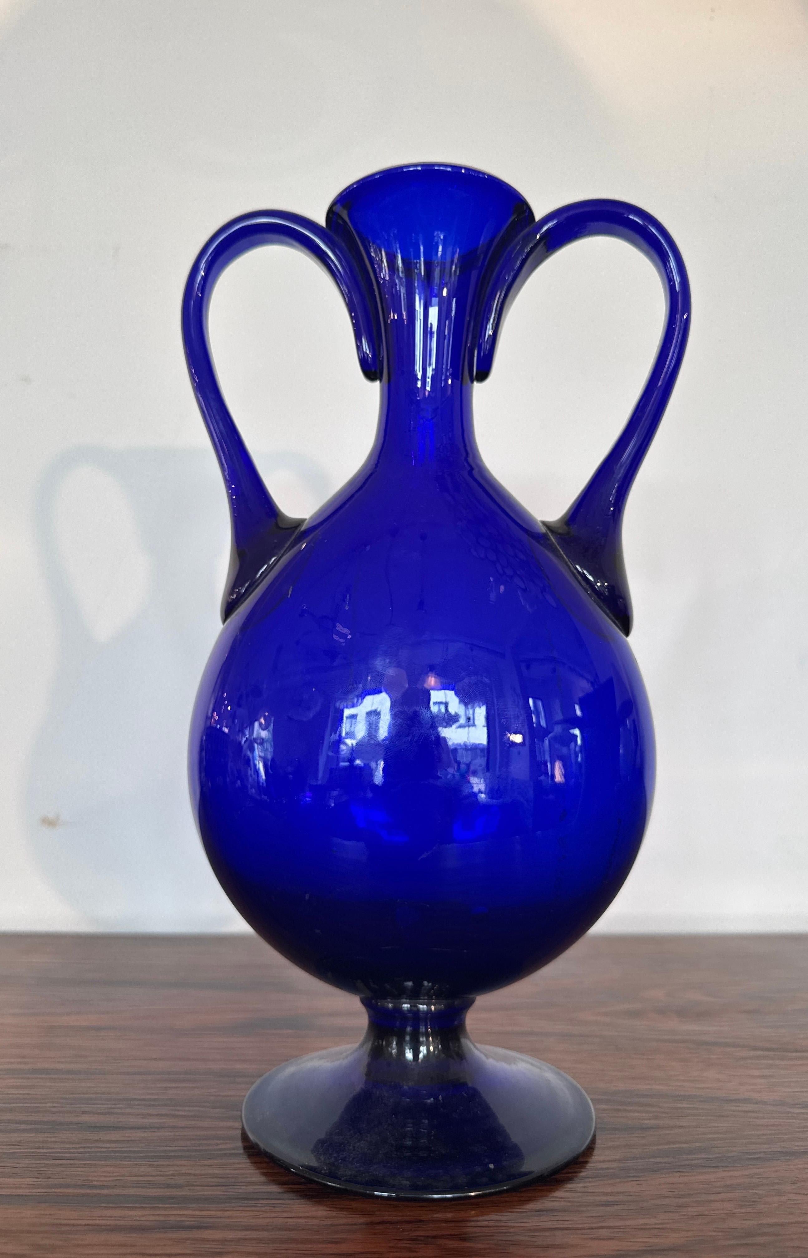 Beautiful Cobalt Blue Murano Vase 1950s, Italy in vendita 2
