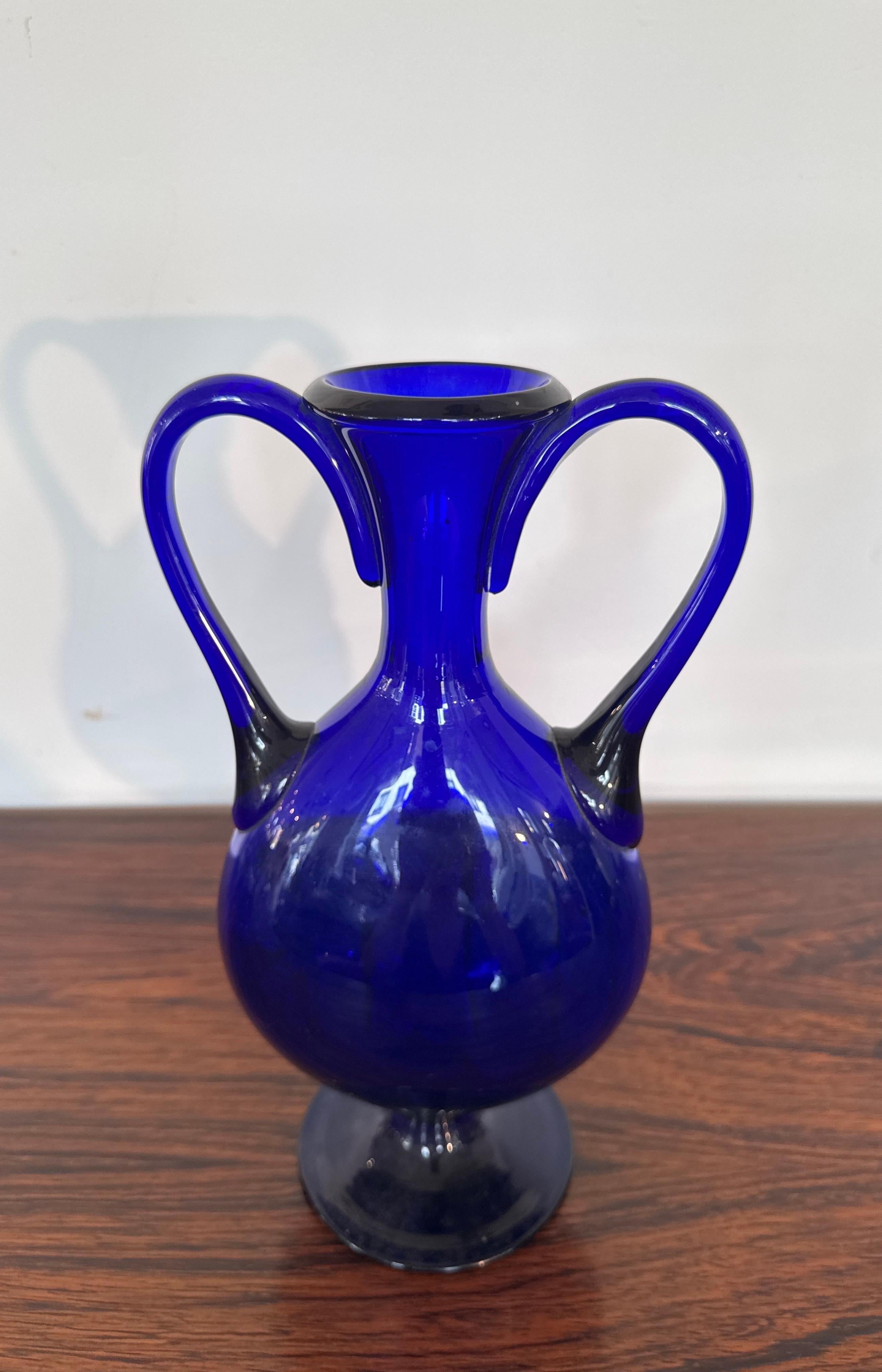 Beautiful Cobalt Blue Murano Vase 1950s, Italy in vendita 3