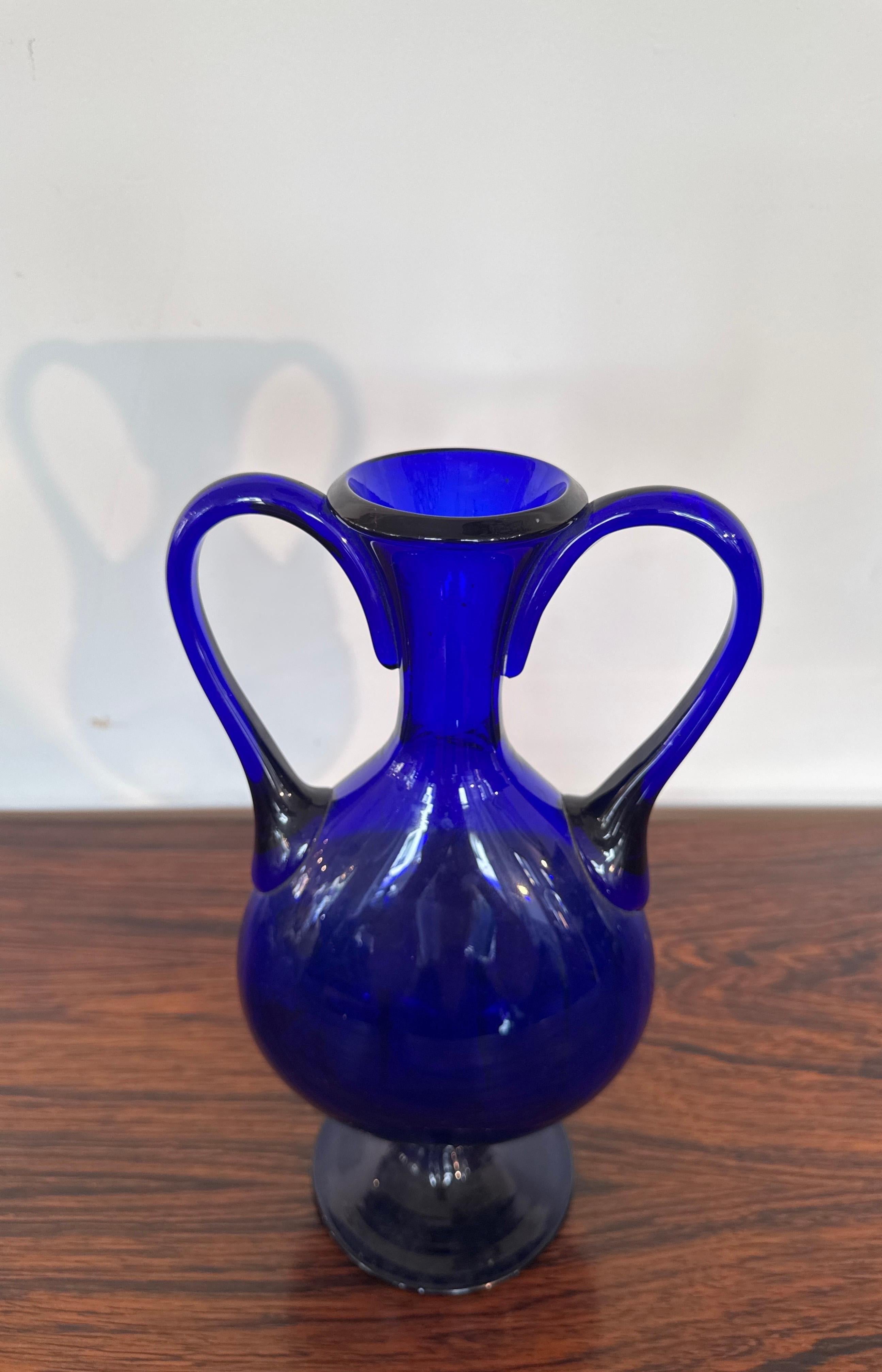 Beautiful Cobalt Blue Murano Vase 1950s, Italy in vendita 4