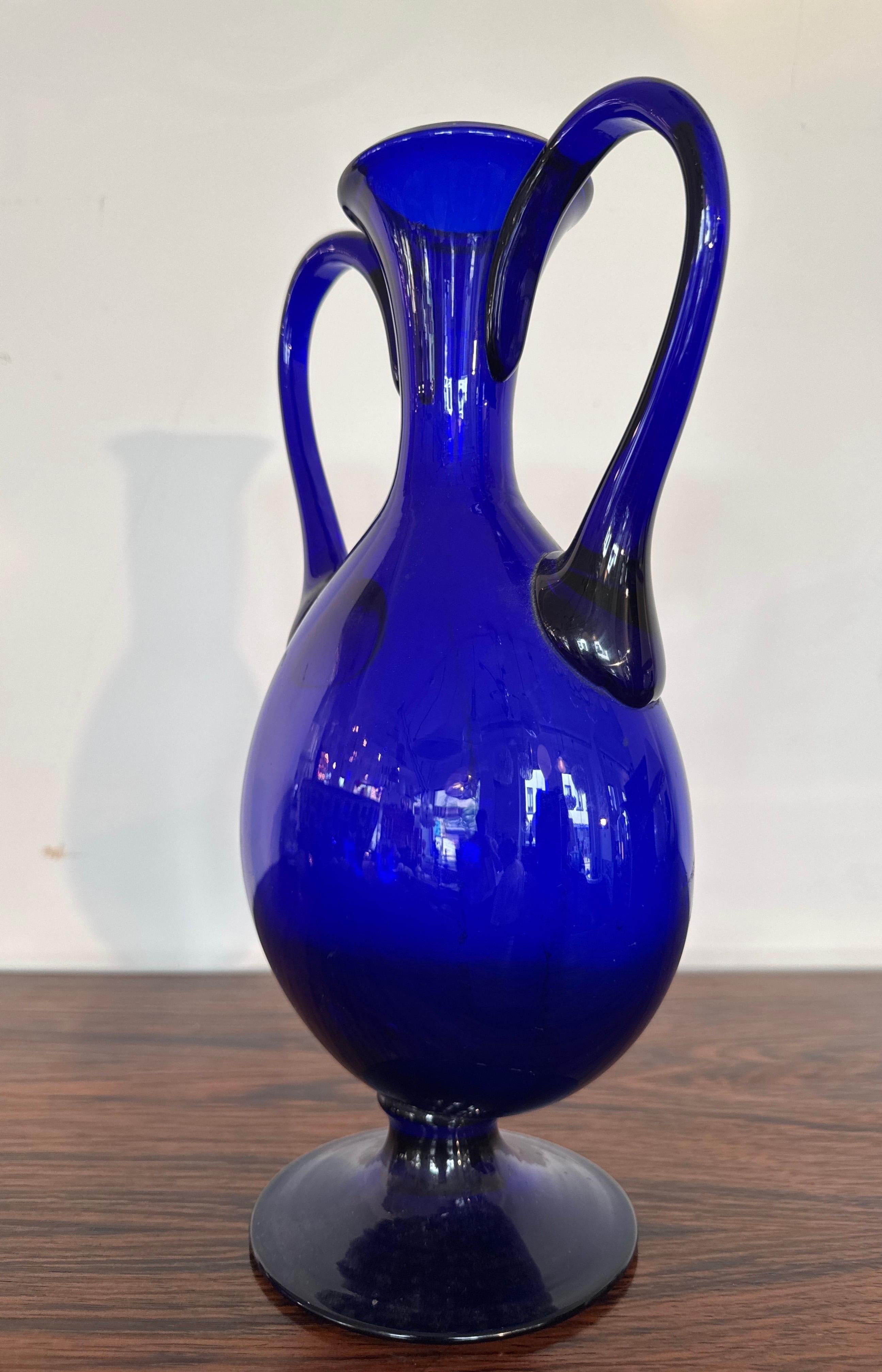 Beautiful Cobalt Blue Murano Vase 1950s, Italy in vendita 5