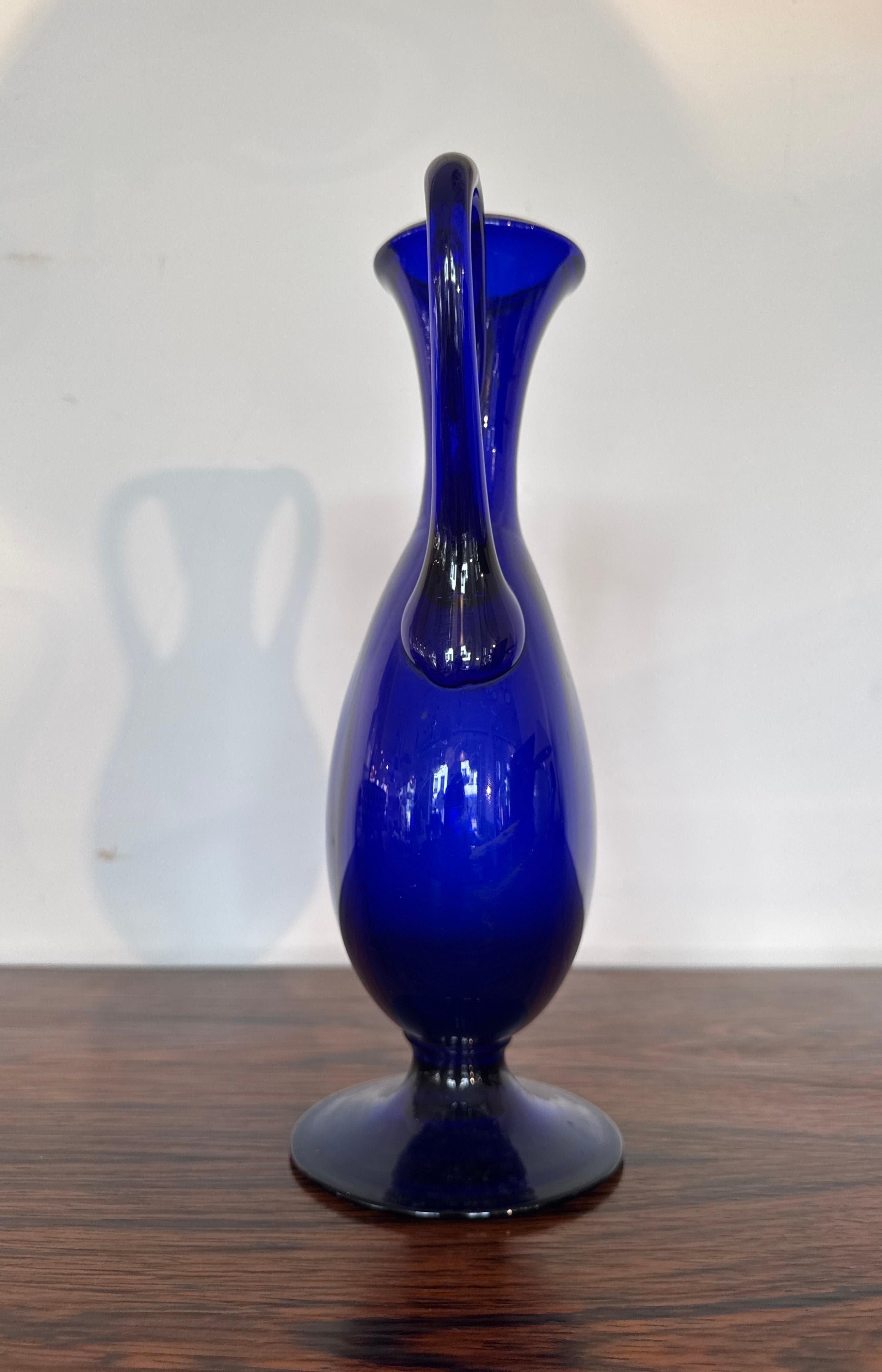 Beautiful Cobalt Blue Murano Vase 1950s, Italy in vendita 6