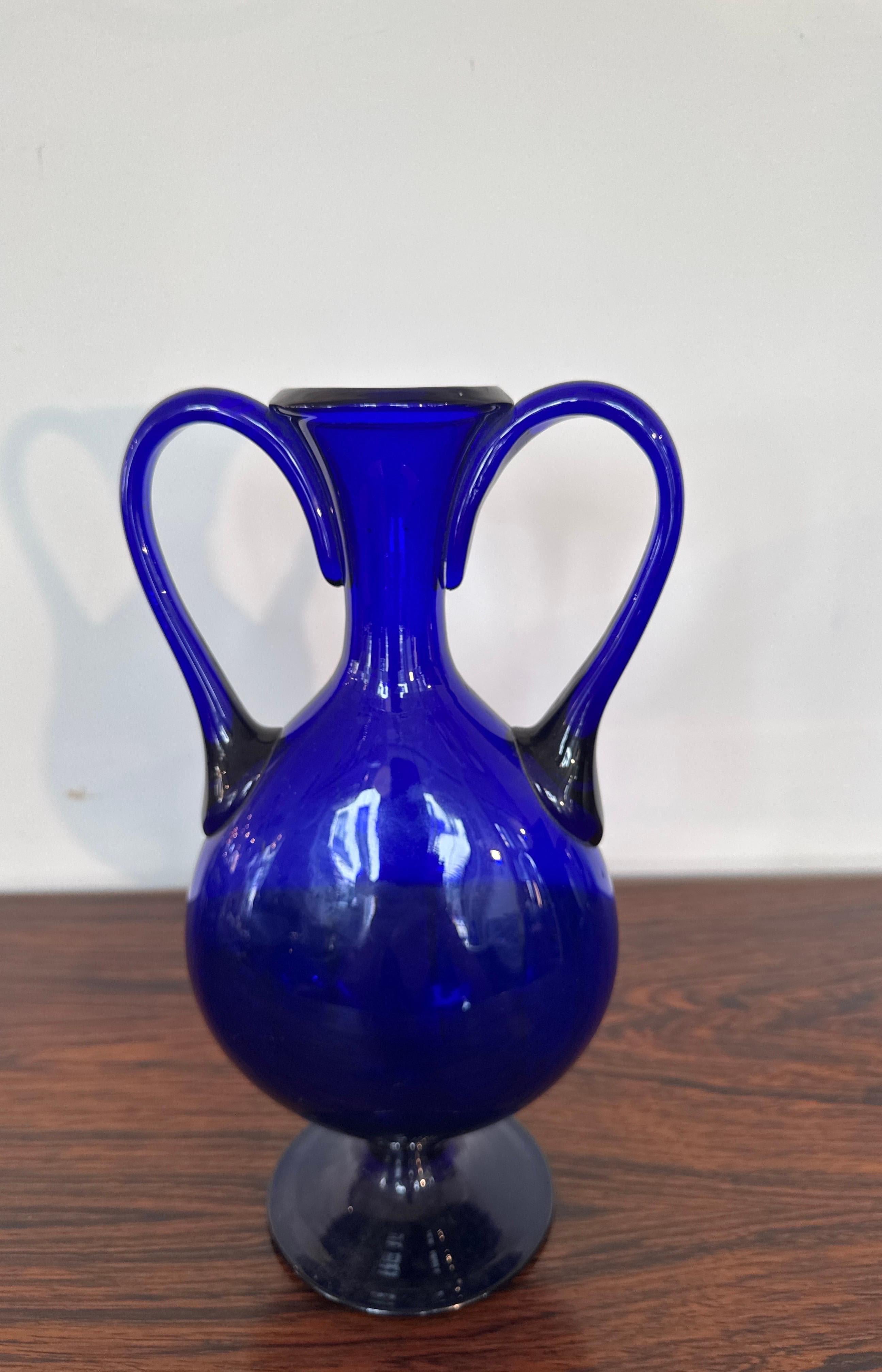Beautiful Cobalt Blue Murano Vase 1950s, Italy in vendita 1