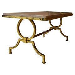 Beautiful Coffee Table by Jacques Adnet for Gilbert Poillerat