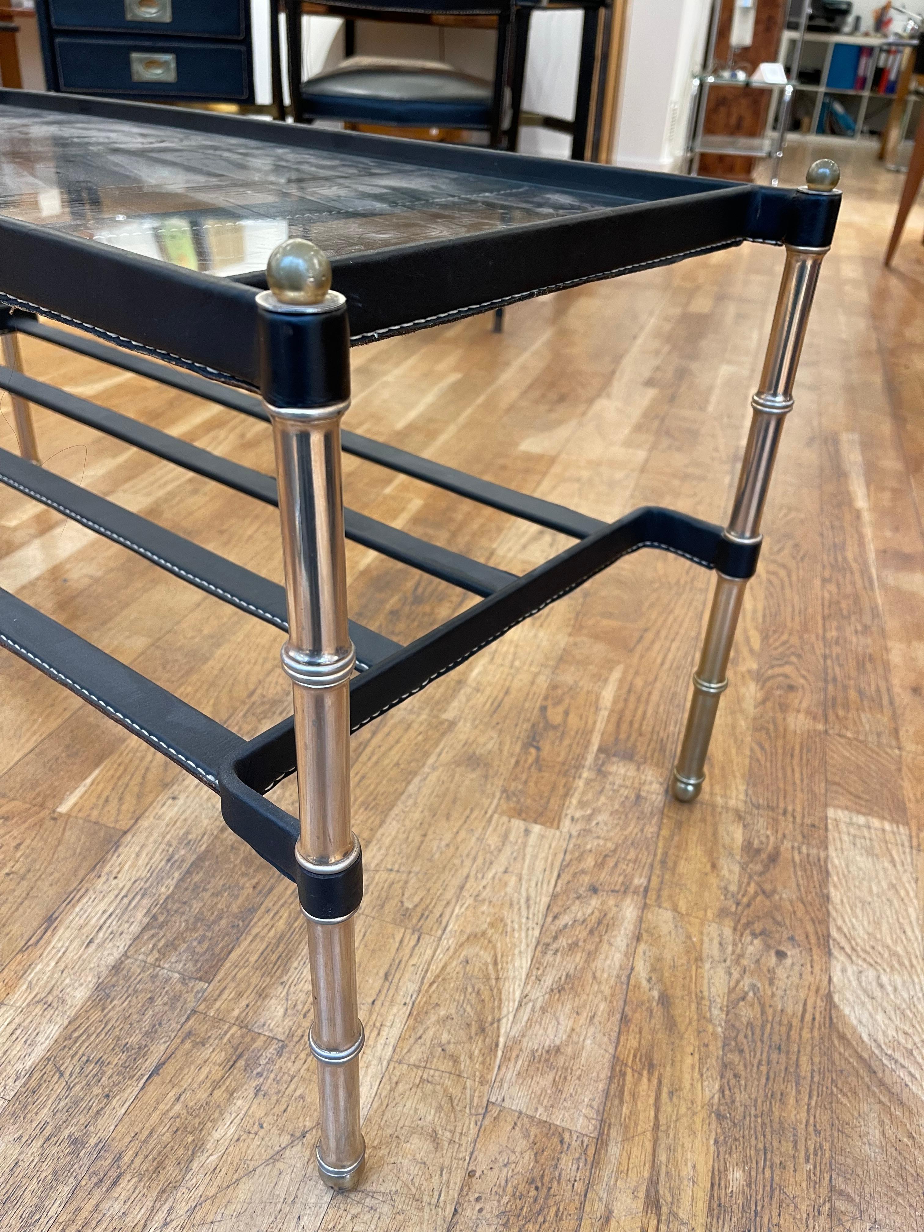 Mid-Century Modern Beautiful Coffee table by Jacques Adnet, France, circa 1950 For Sale