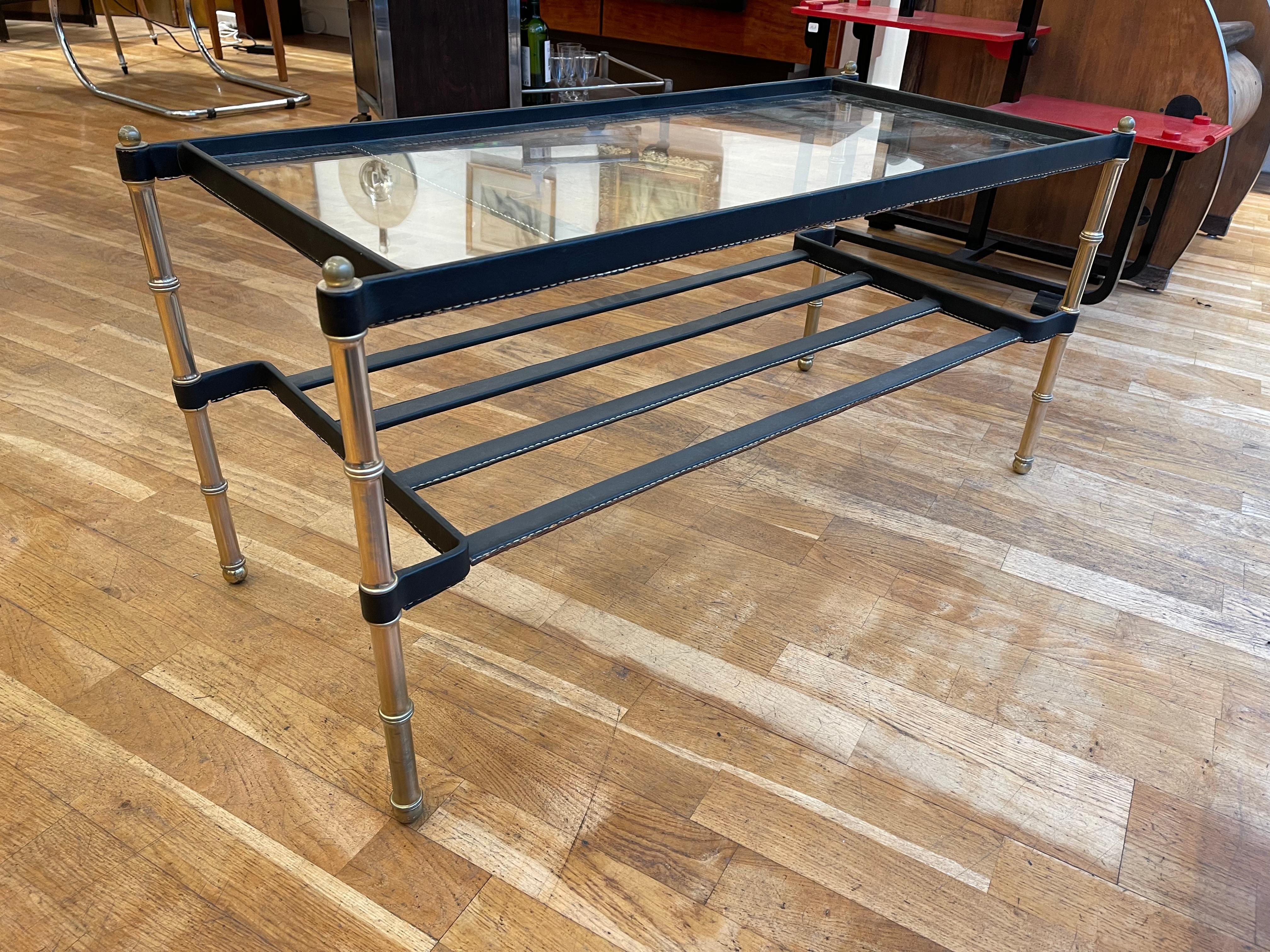 Brass Beautiful Coffee table by Jacques Adnet, France, circa 1950 For Sale