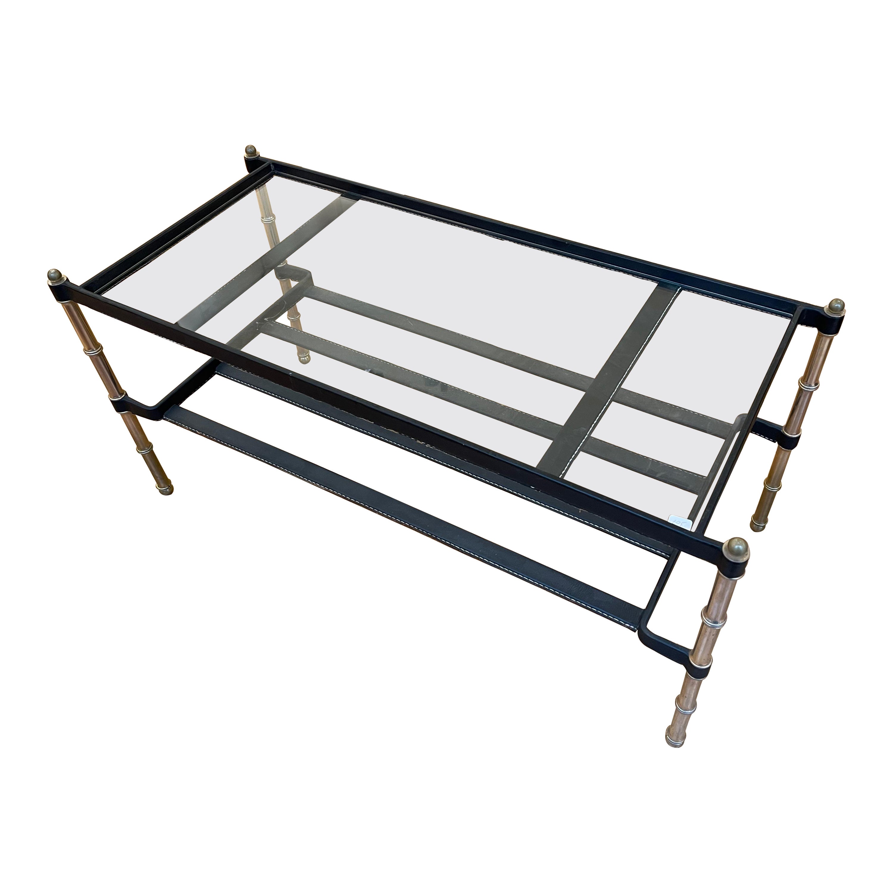 Schöner Couchtisch von Jacques Adnet, Frankreich, um 1950