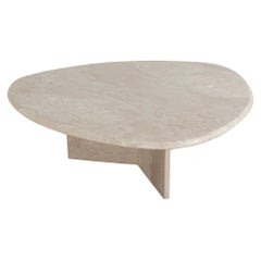 Beautiful Coffee Table in Natural Travertine, 1970s