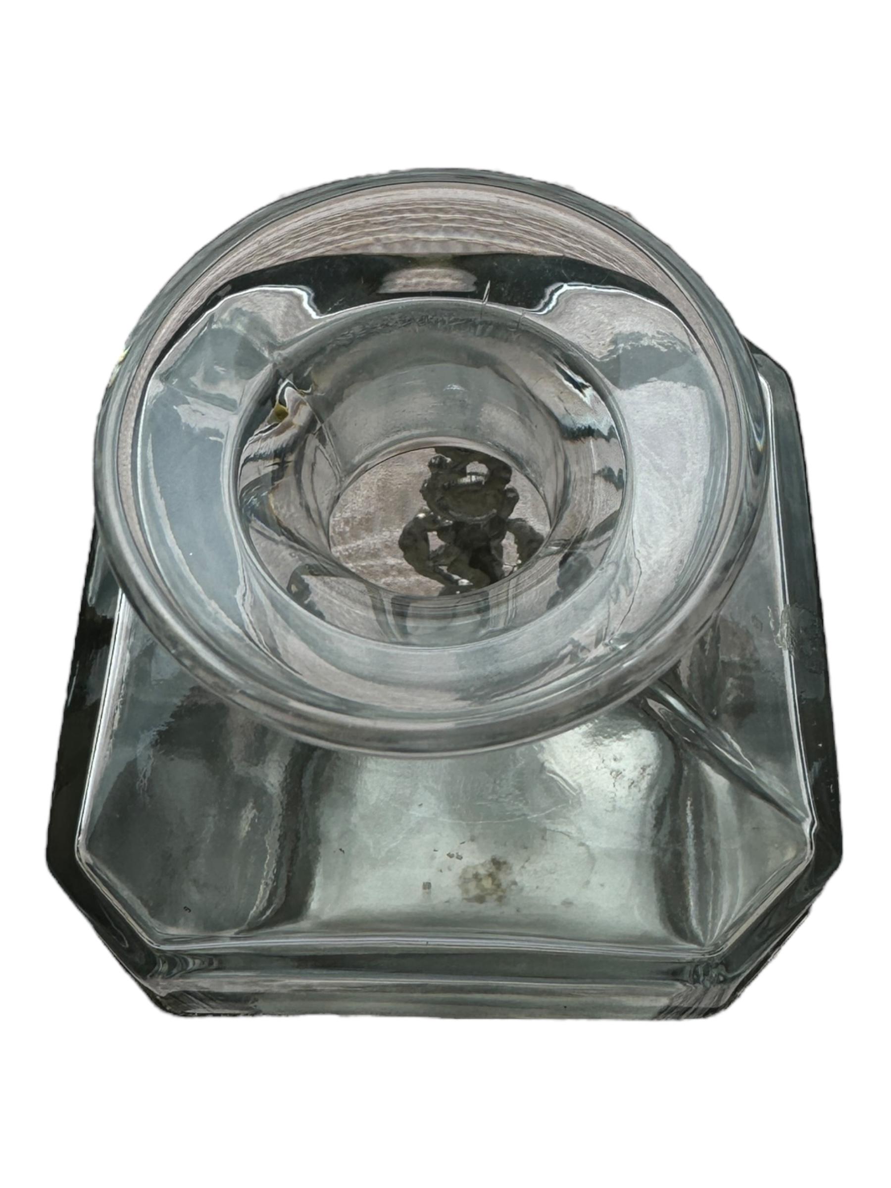 Beautiful Cognac Glass & Silver Plate Mounts, Decanter Bottle, vintage England For Sale 8