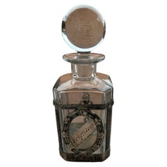 Magnifiques supports en verre cognac et plaqué argent, bouteille de carafe, vintage Angleterre