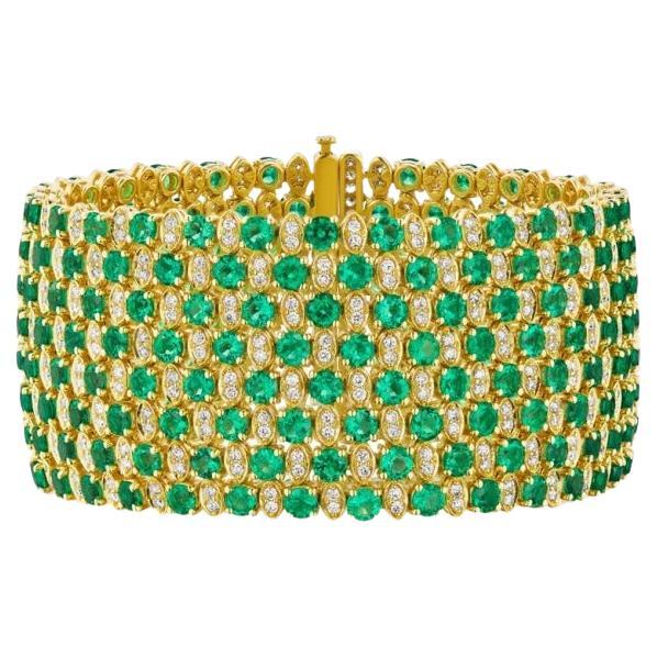 Beautiful Colombian Emerald and Diamond Bracelet For Sale