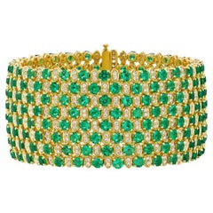 Beautiful Colombian Emerald and Diamond Bracelet