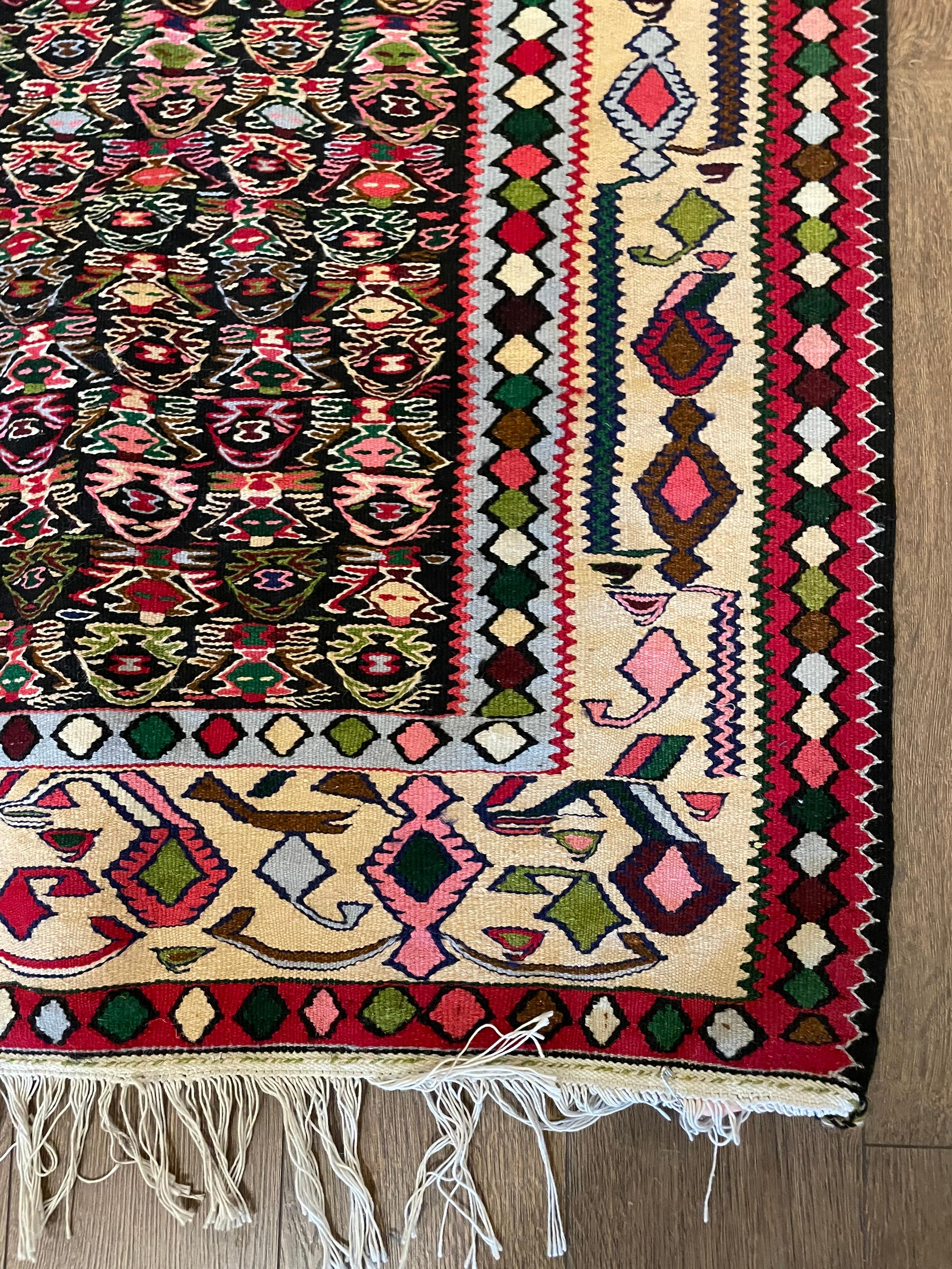 Mid-Century Modern Beautiful & Colorful Antique Persian Kilim Rug For Sale