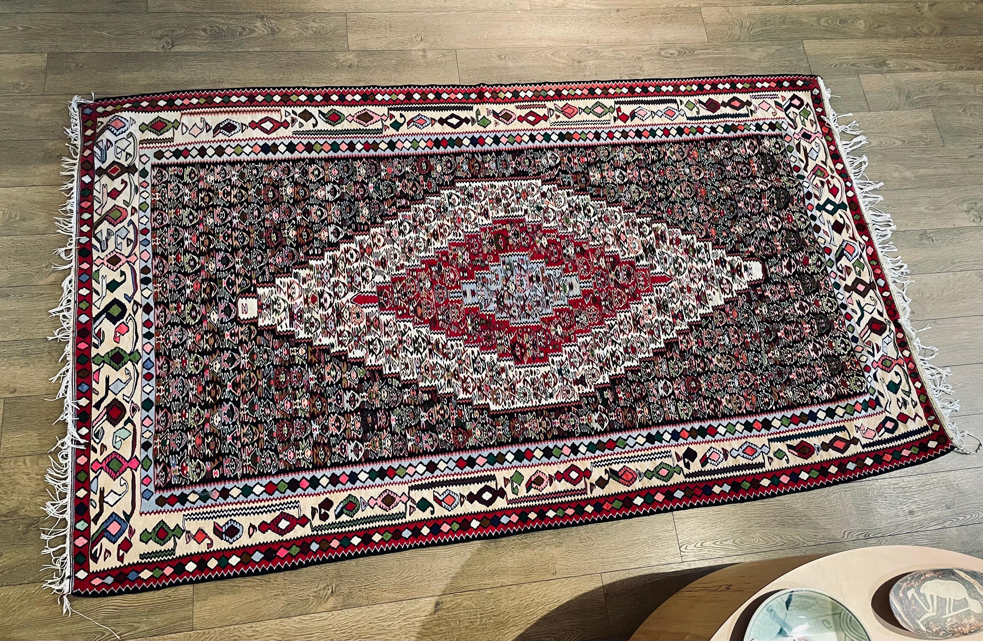 20th Century Beautiful & Colorful Antique Persian Kilim Rug For Sale