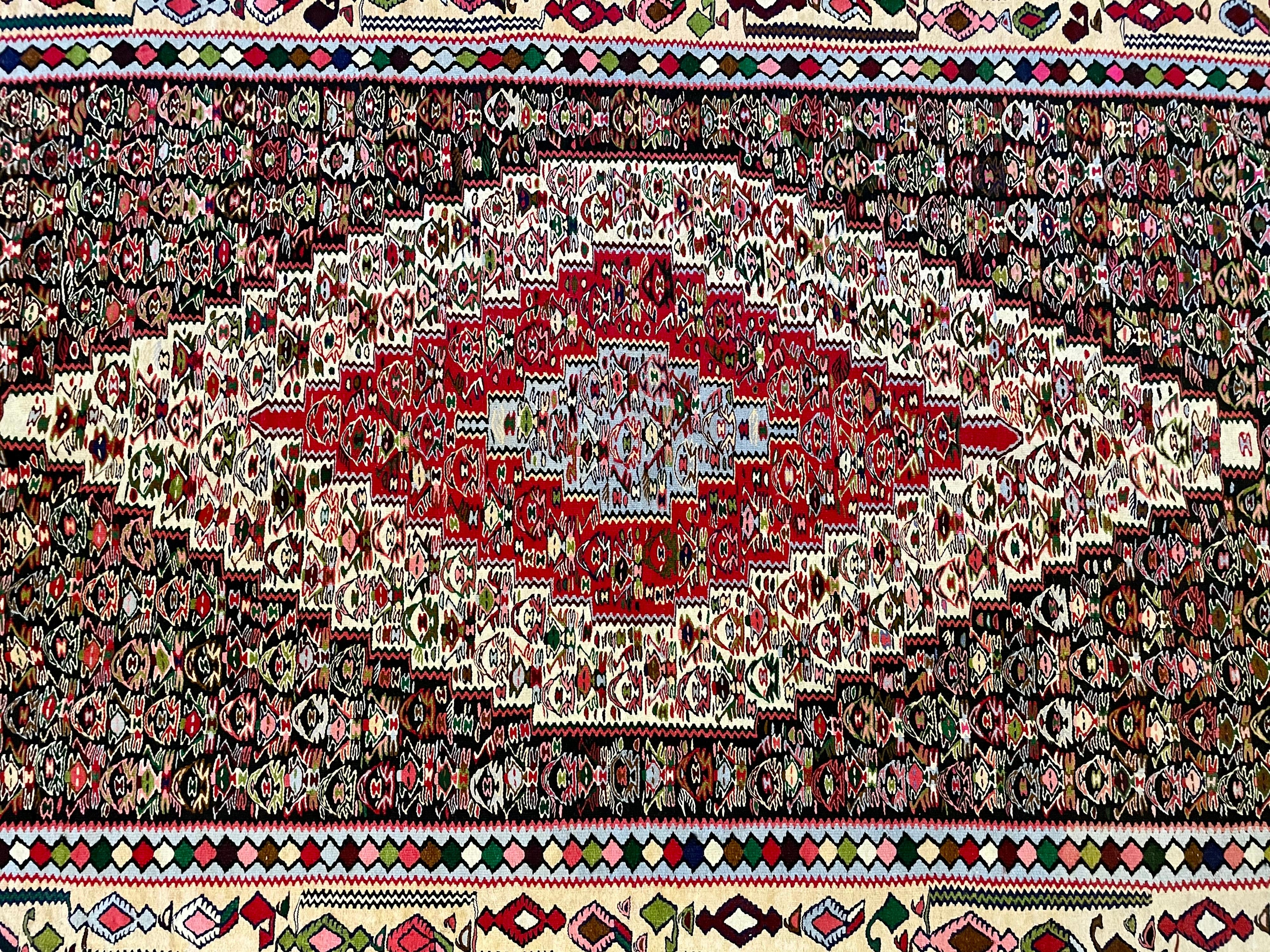 Beautiful & Colorful Antique Persian Kilim Rug For Sale 1