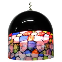 Beautiful Colorful Murano Glass Pendant Lamp by Noti Massari for Leucos, 1971