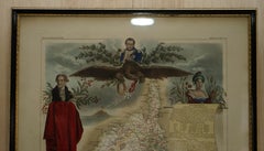 Beautiful Colour French Antique 1856 Hand Watercolour Map of Dept Des La Corse