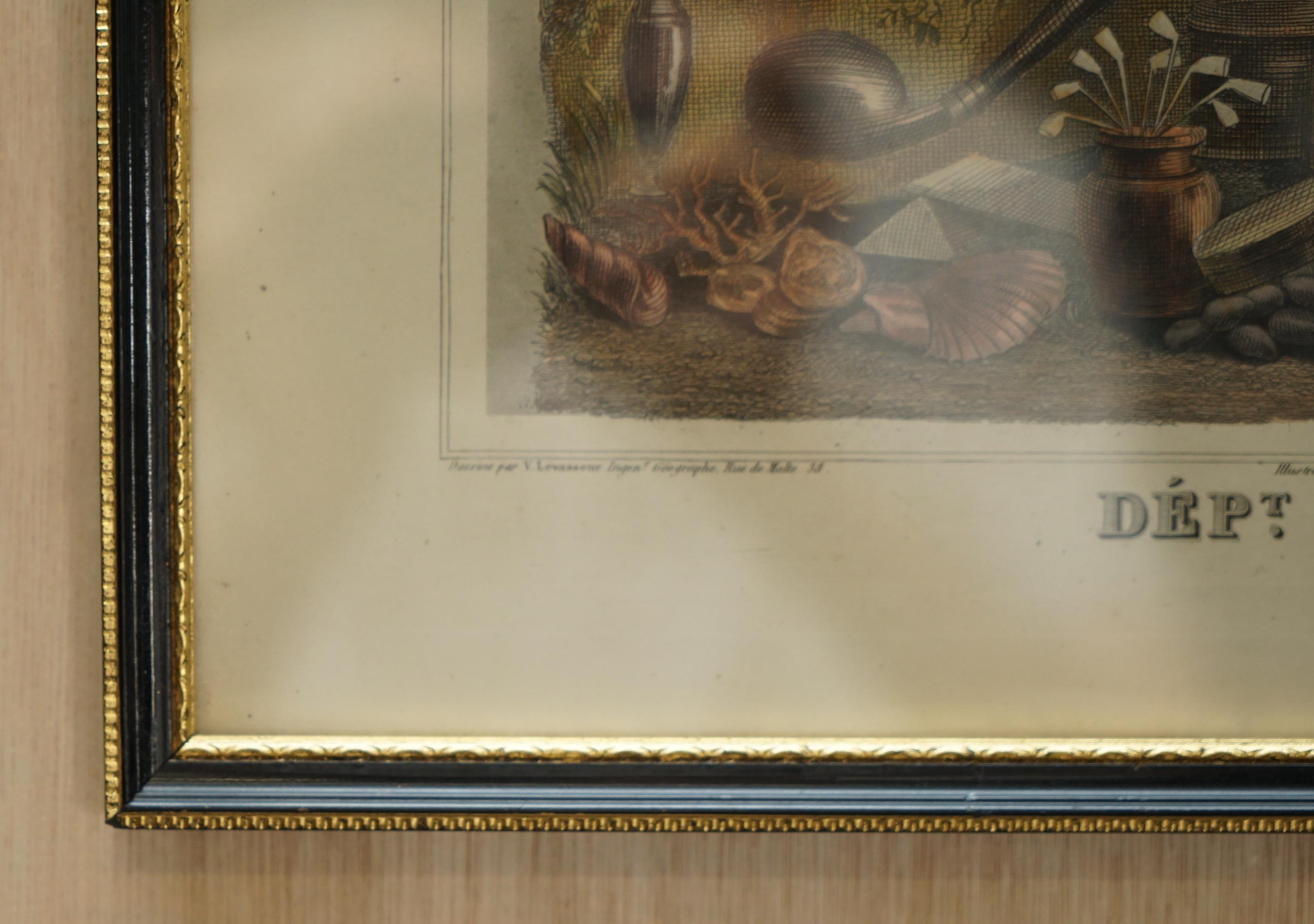 Magnifique carte à l'aquarelle française ancienne de 1856 en couleur, réalisée à la main, du département des La Corse en vente 1