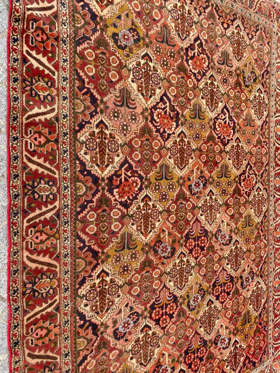 Bobyrug’s Beautiful Colourful Vintage Bakhtiari Rug In Good Condition For Sale In Saint Ouen, FR