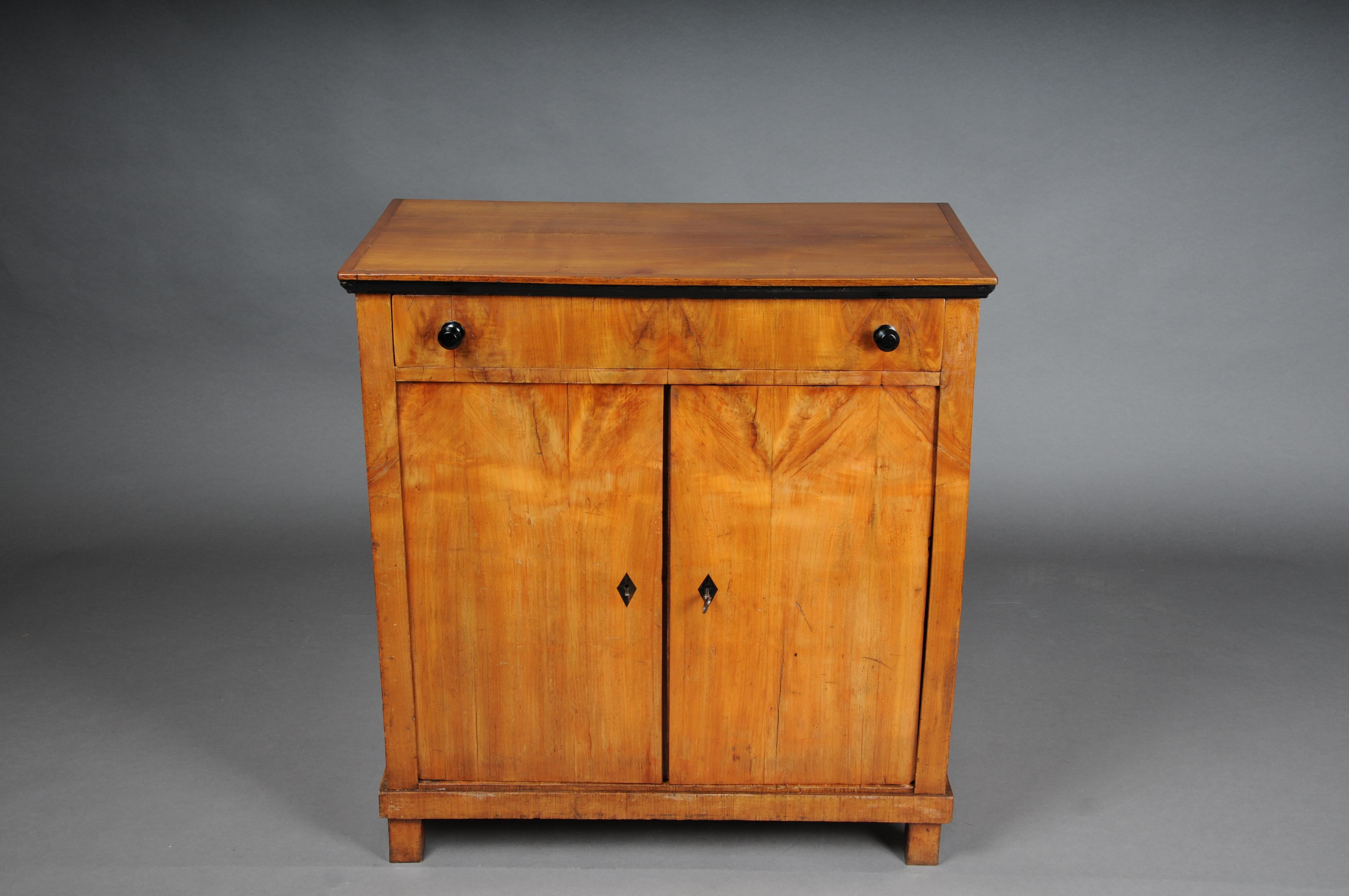 Ebonized Beautiful compact Biedermeier chest of drawers, South German around 1840, birch For Sale