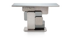 Bellissima consolle con finitura bronzata o argentata Top bronzato o fumé Mosaico a specchio