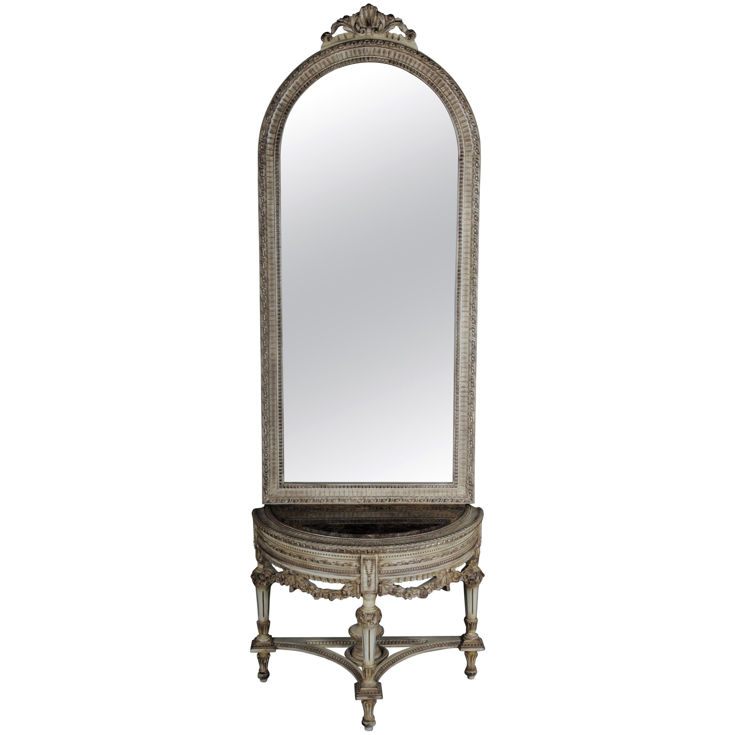 Magnifique miroir console de style Louis XVI