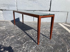 Stunning Console Table Attributed to Gio Ponti, Walnut and Marble, 1950s