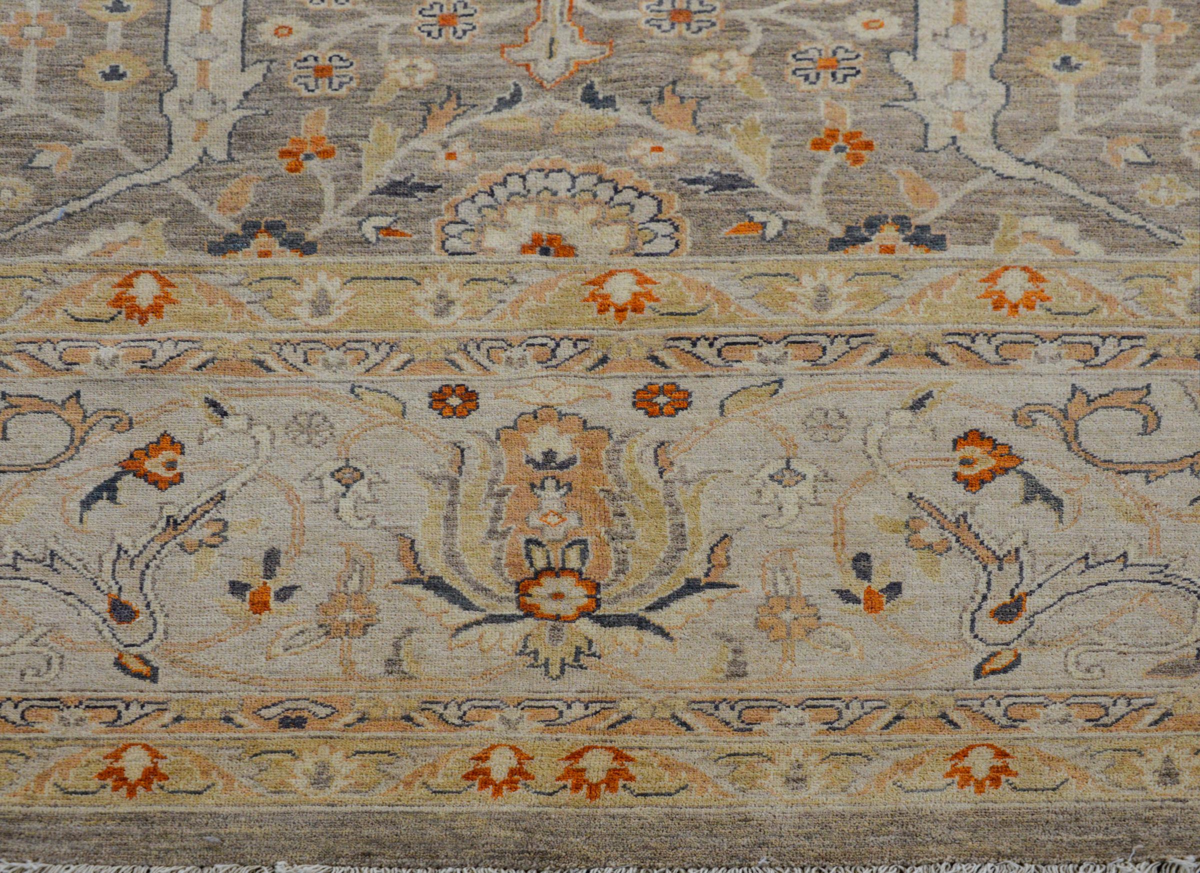 Wool Beautiful Contemporary Indian Peshawar Rug For Sale