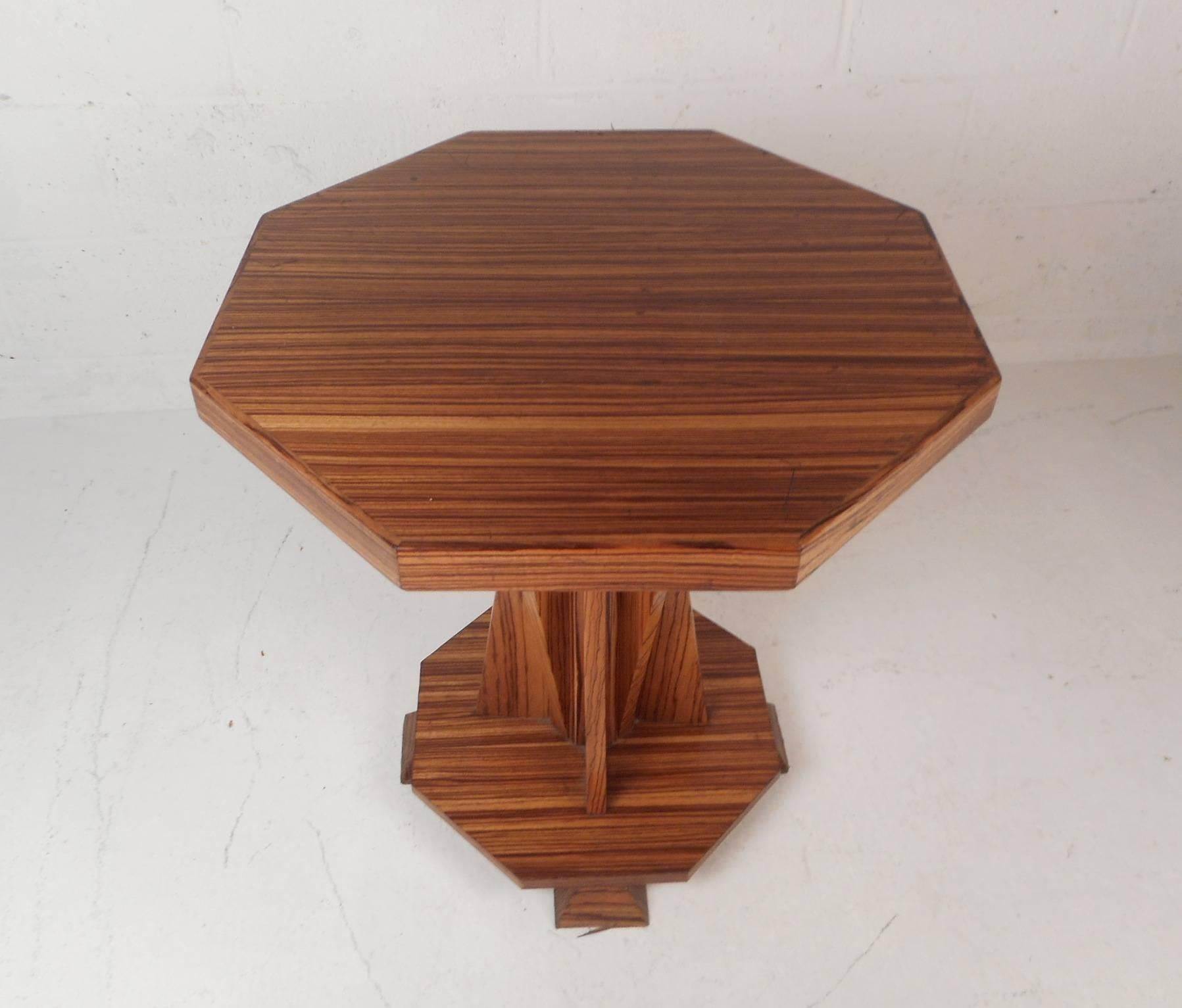 Beautiful Contemporary Modern Custom-Made Octagonal End Table For Sale