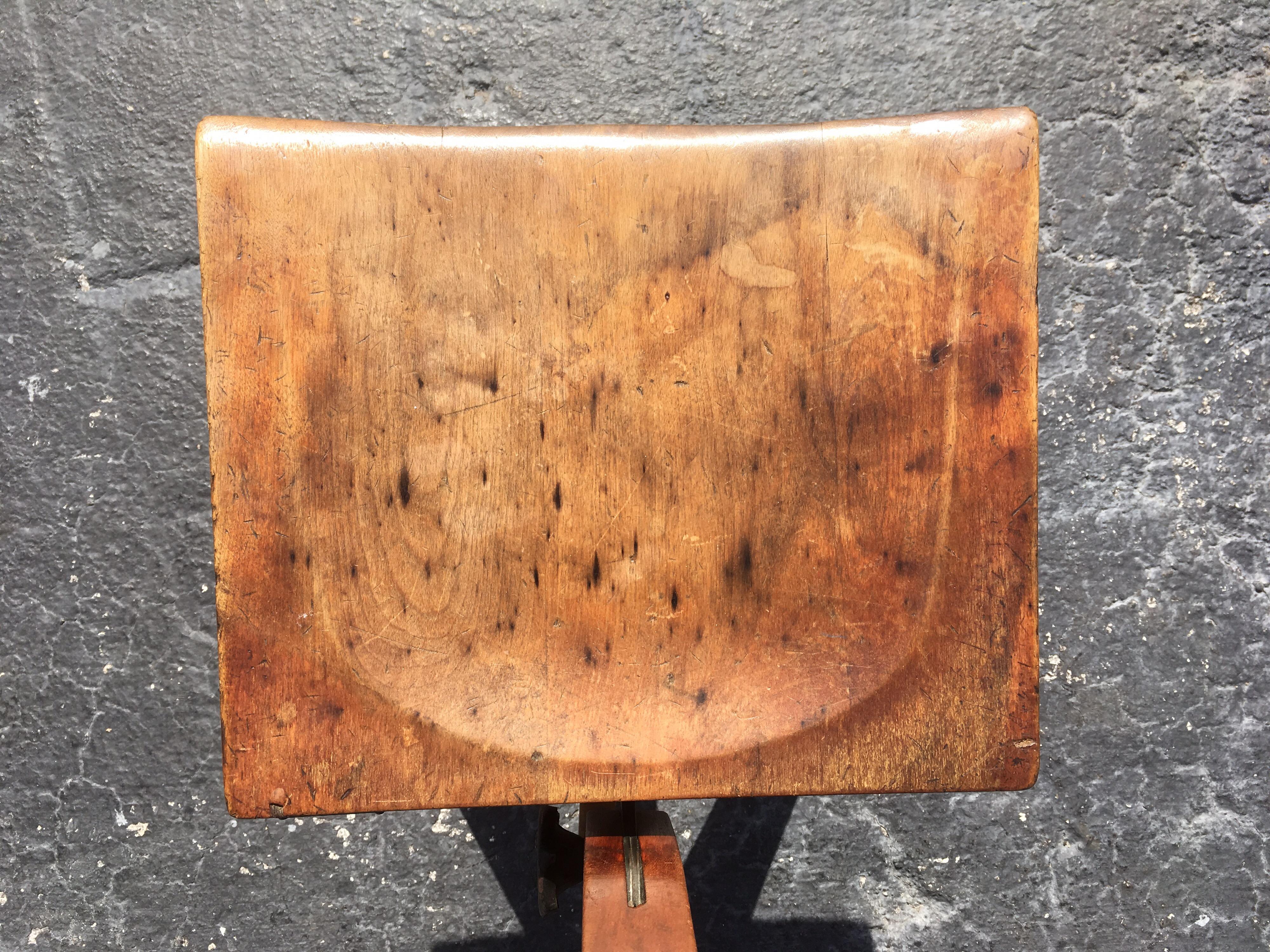 Great patina, seat height is adjustable 20”-23”.
Back is adjustable.