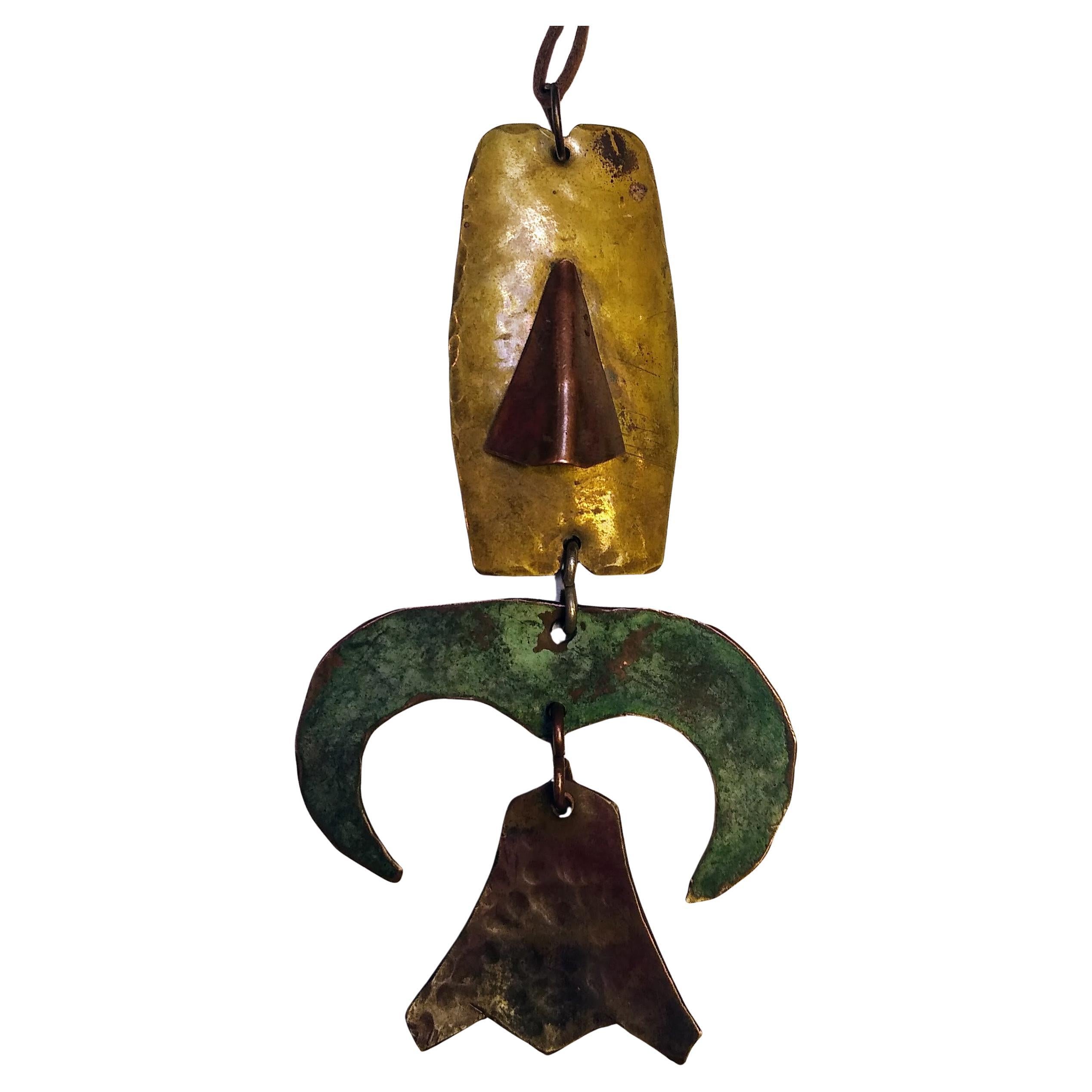 20th Century Beautiful Copper and Brass vintage Necklace by Ken Beldin made in Mexico For Sale