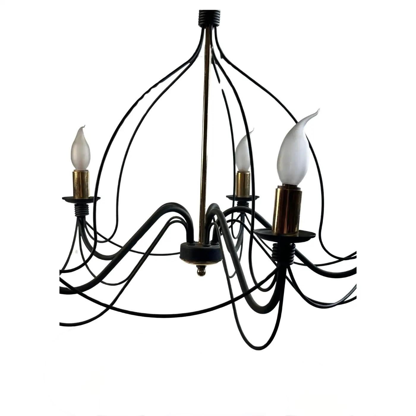 Austrian Beautiful Cottage Style Classic Chandelier Weathered Verdigris Look and Brass For Sale