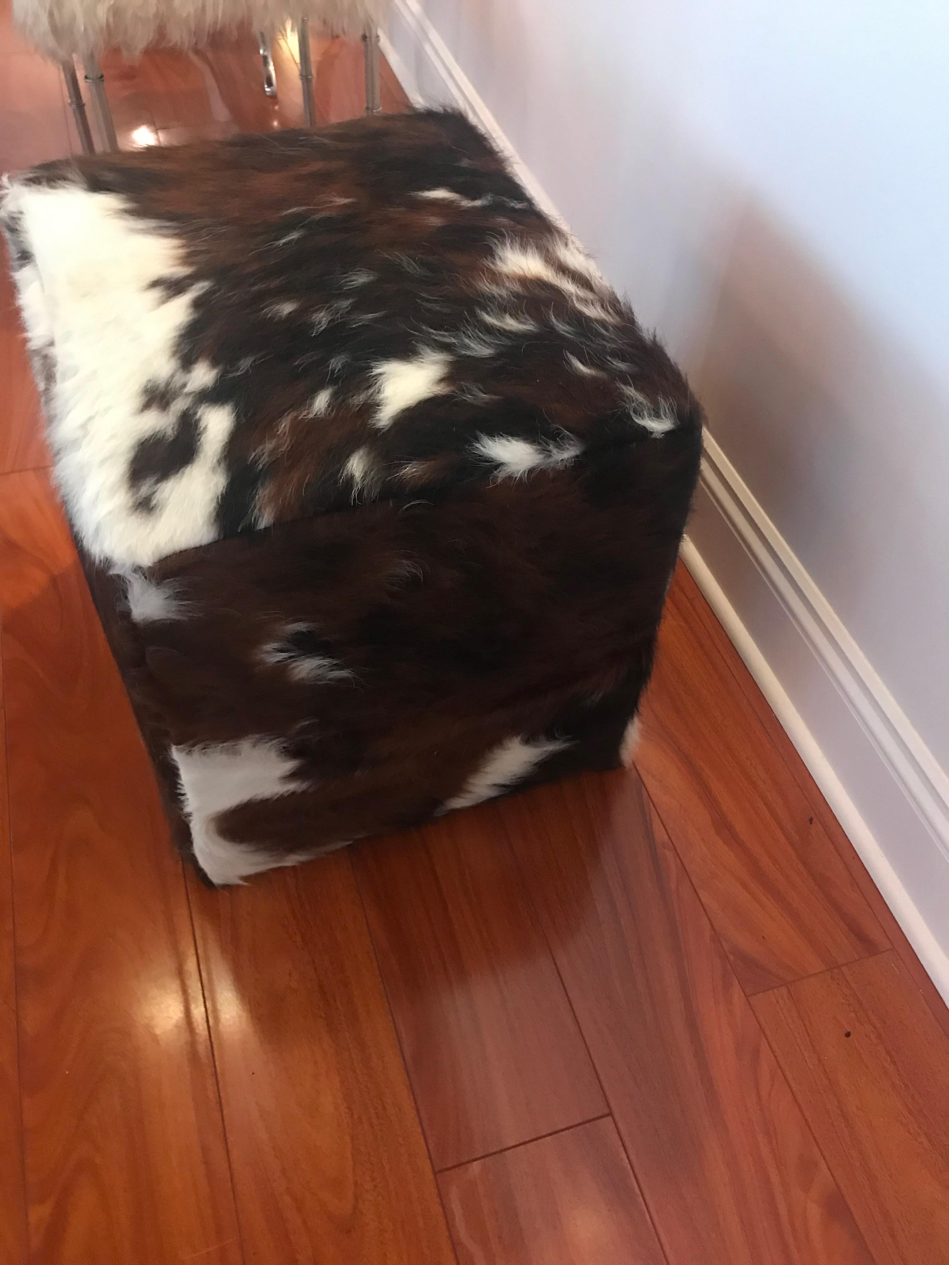 Cowhide Beautiful Cow Hide Bench or Ottoman 