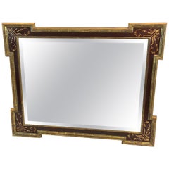 Precioso espejo de estilo veneciano pintado en color arándano y dorado