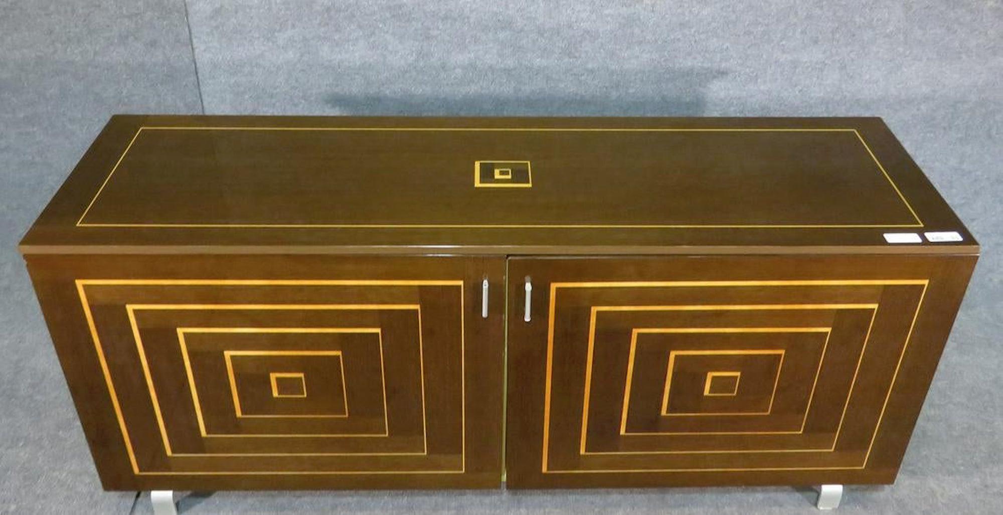 Wood Beautiful Credenza with Inlay For Sale