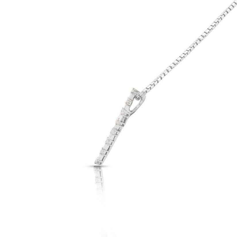 Women's Beautiful Cross Necklace with 2.21ct Mixed Shaped Diamonds in 18K White Gold For Sale