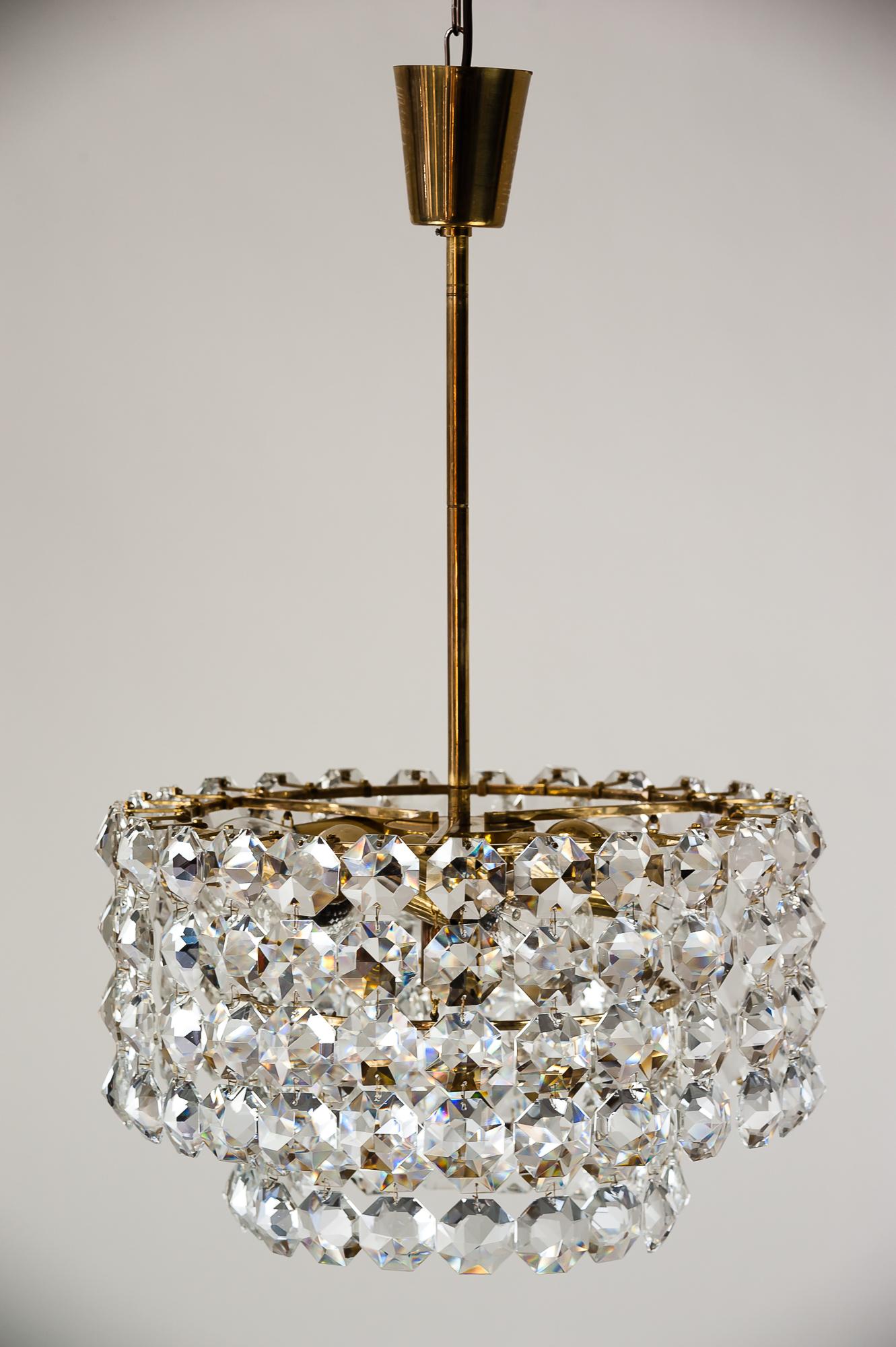 Beautiful Crystal Chandelier by Bakalowits & Sons, Vienna, 1960s In Good Condition In Wien, AT