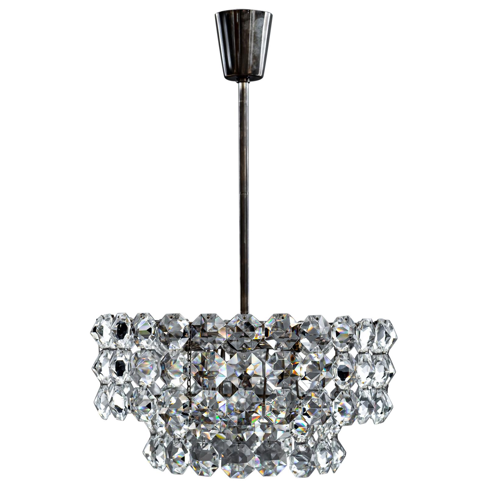 Beautiful Crystal Chandelier by Bakalowits & Sons, Vienna, 1960s For Sale