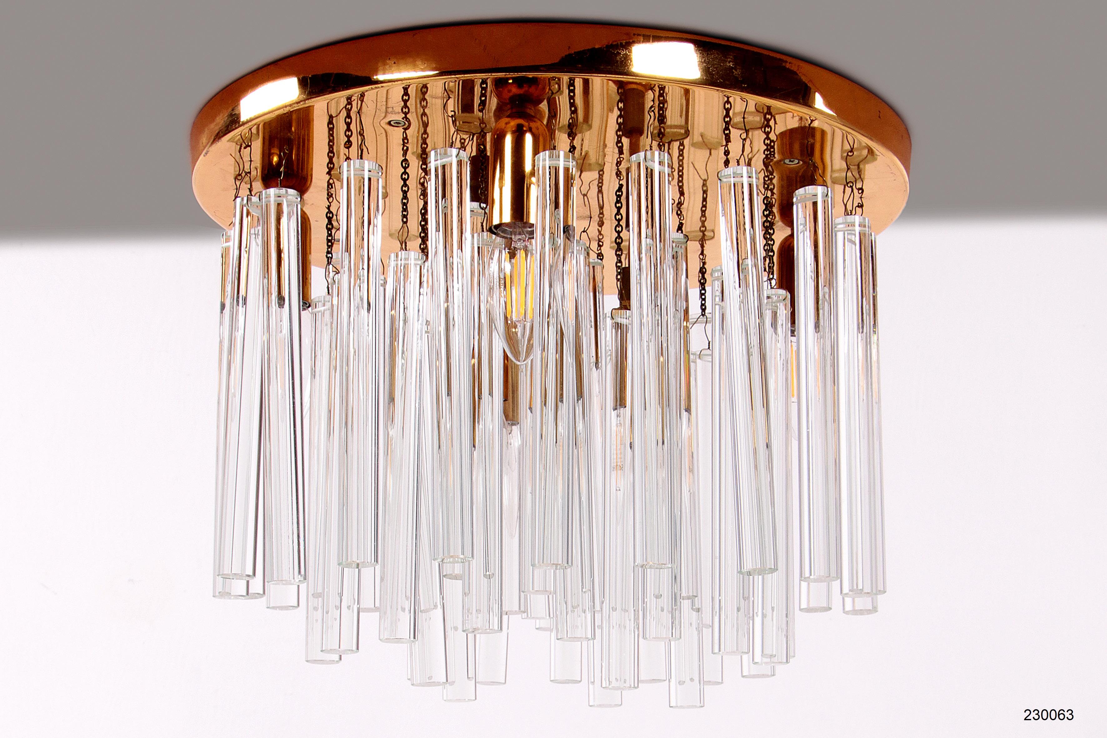 Beautiful crystal chandelier or ceiling lamp 1960, Germany For Sale 5