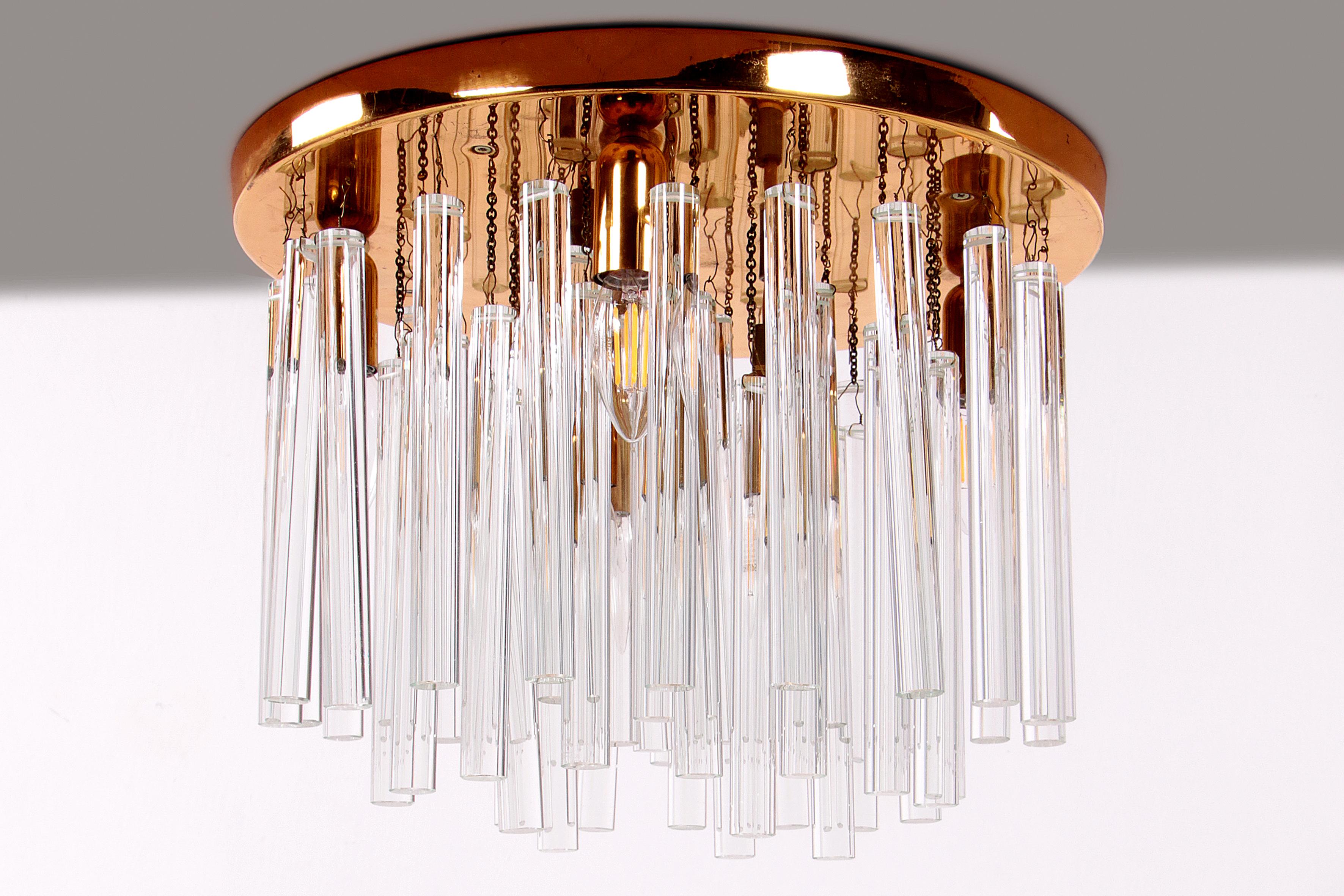 Mid-Century Modern Beautiful crystal chandelier or ceiling lamp 1960, Germany For Sale