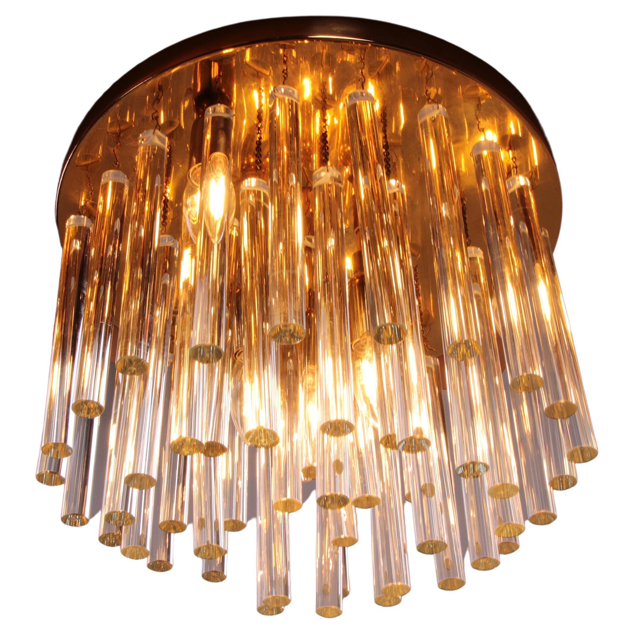 Beautiful crystal chandelier or ceiling lamp 1960, Germany For Sale