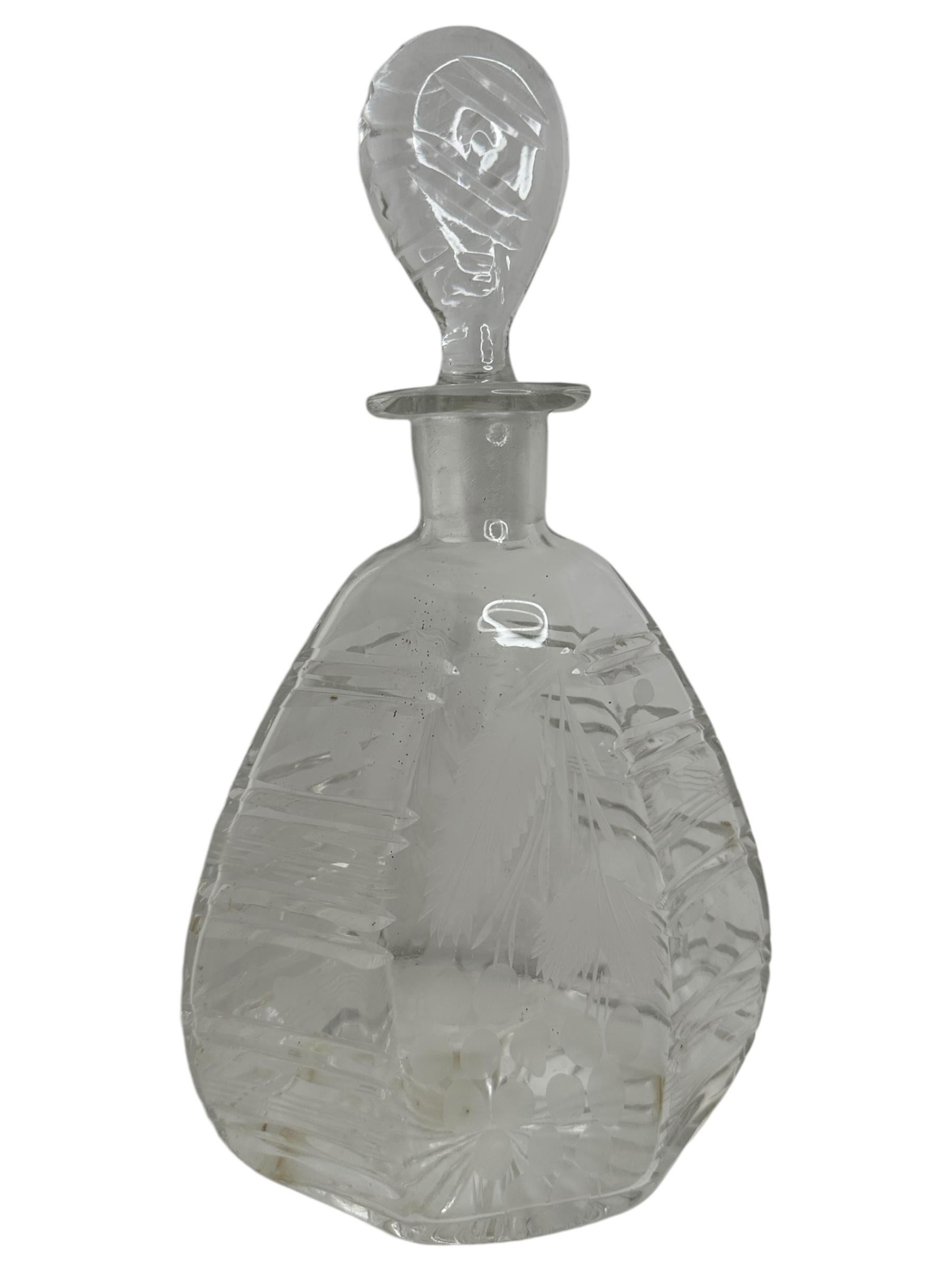 Art déco Magnifique bouteille carafe vintage en verre de cristal, Allemagne, années 1960 en vente