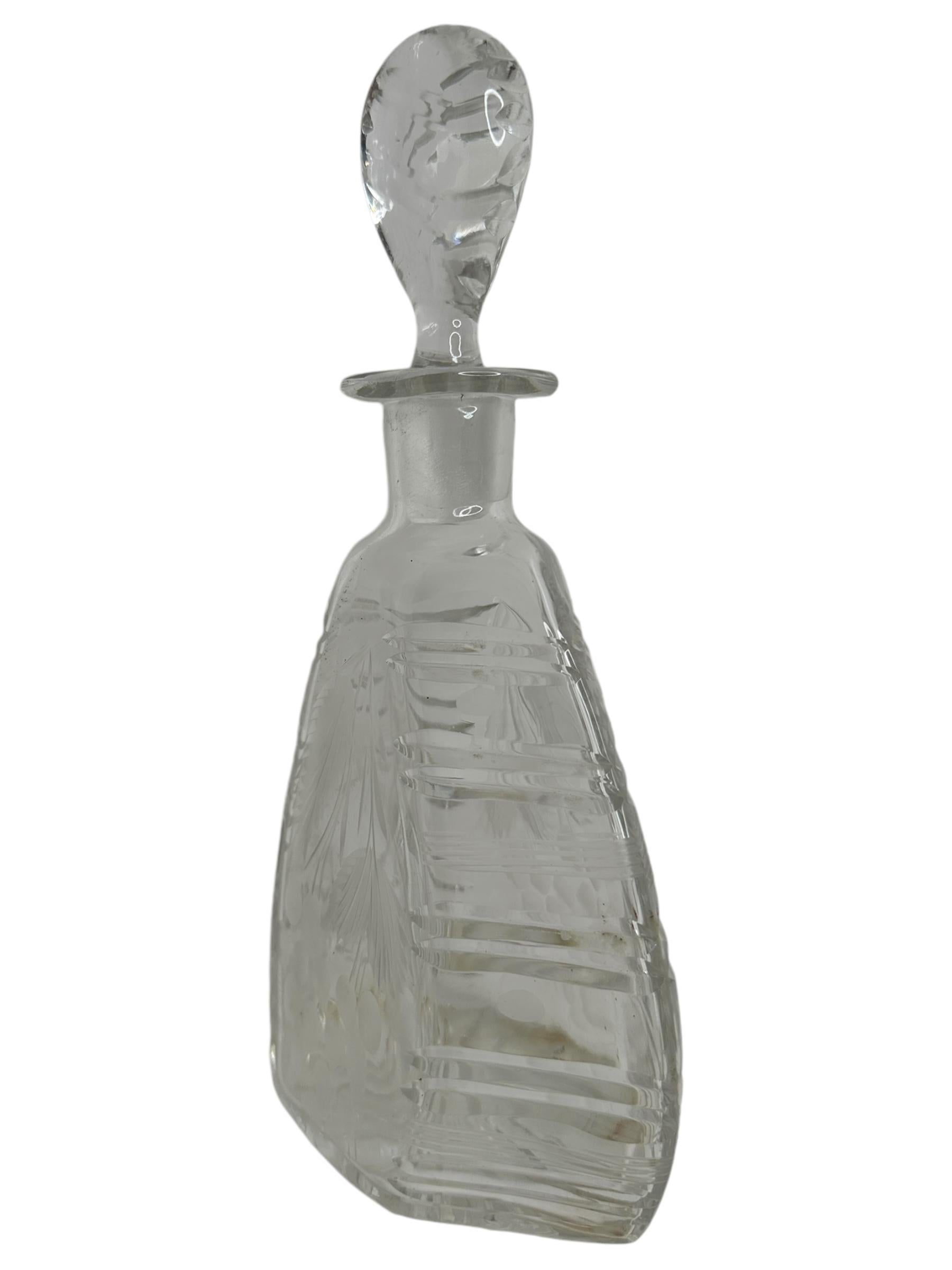 Allemand Magnifique bouteille carafe vintage en verre de cristal, Allemagne, années 1960 en vente